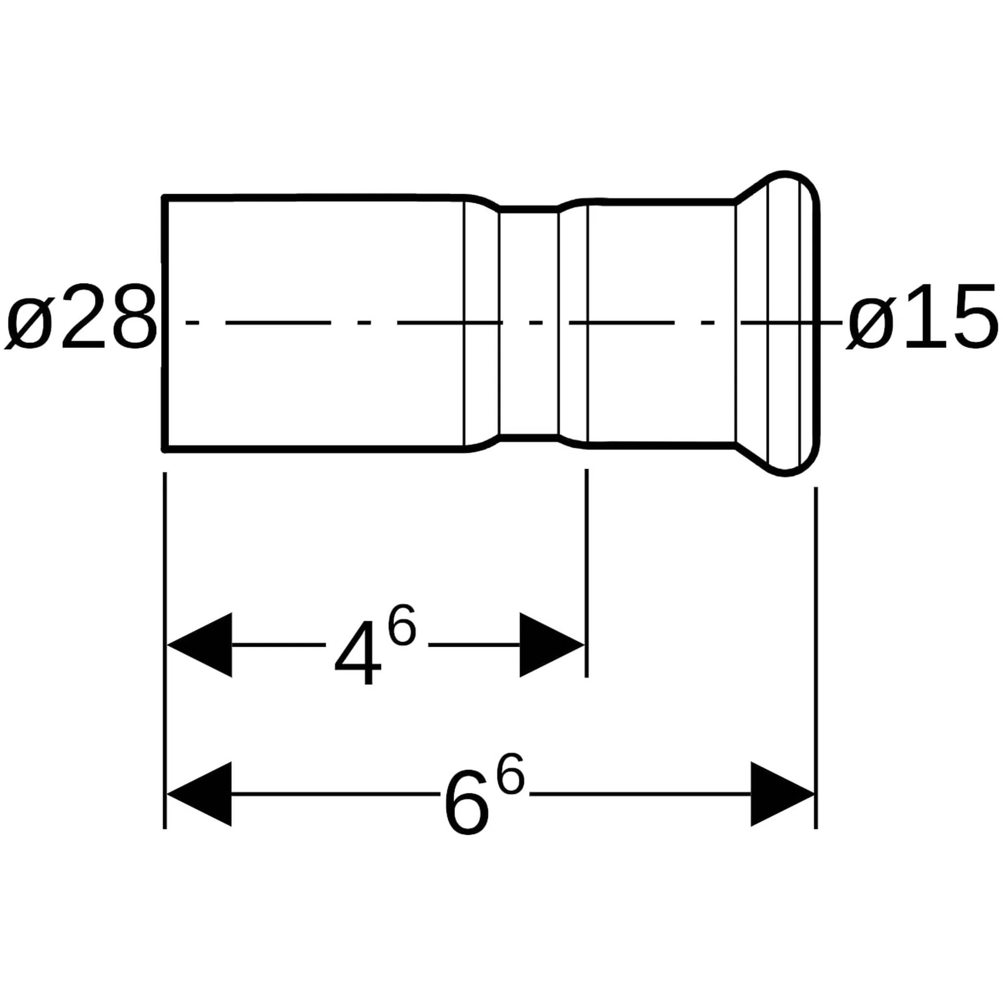 Geberit GE Mapress Thermo Reduktion Einschubende, d28 x 15mm, NPW, 1 Stk.