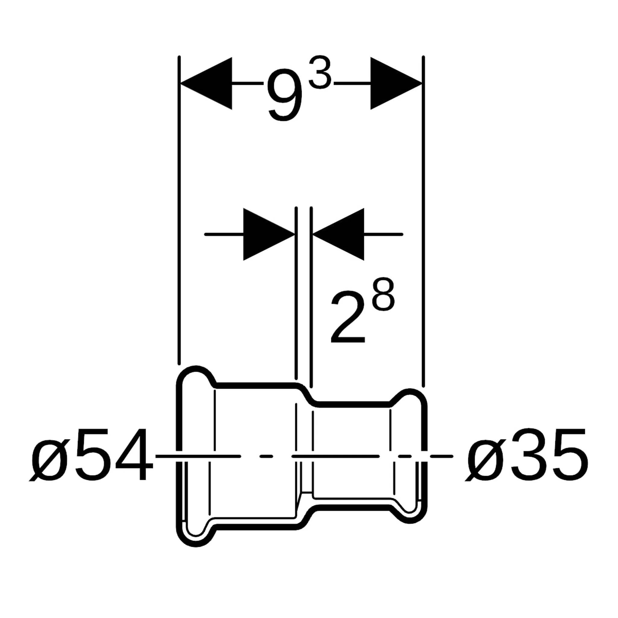 Geberit GE Mapress C-Stahl Muffe, reduziert, d54 x 35 mm, 1 Stk.