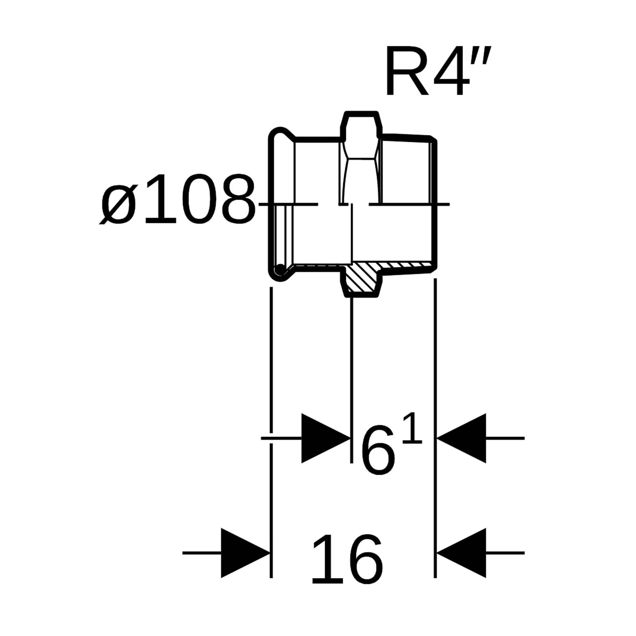 Geberit GE Mapress, C-Stahl, Übergang, d 108 mm x R 4, verzinkt, 1 Stk.