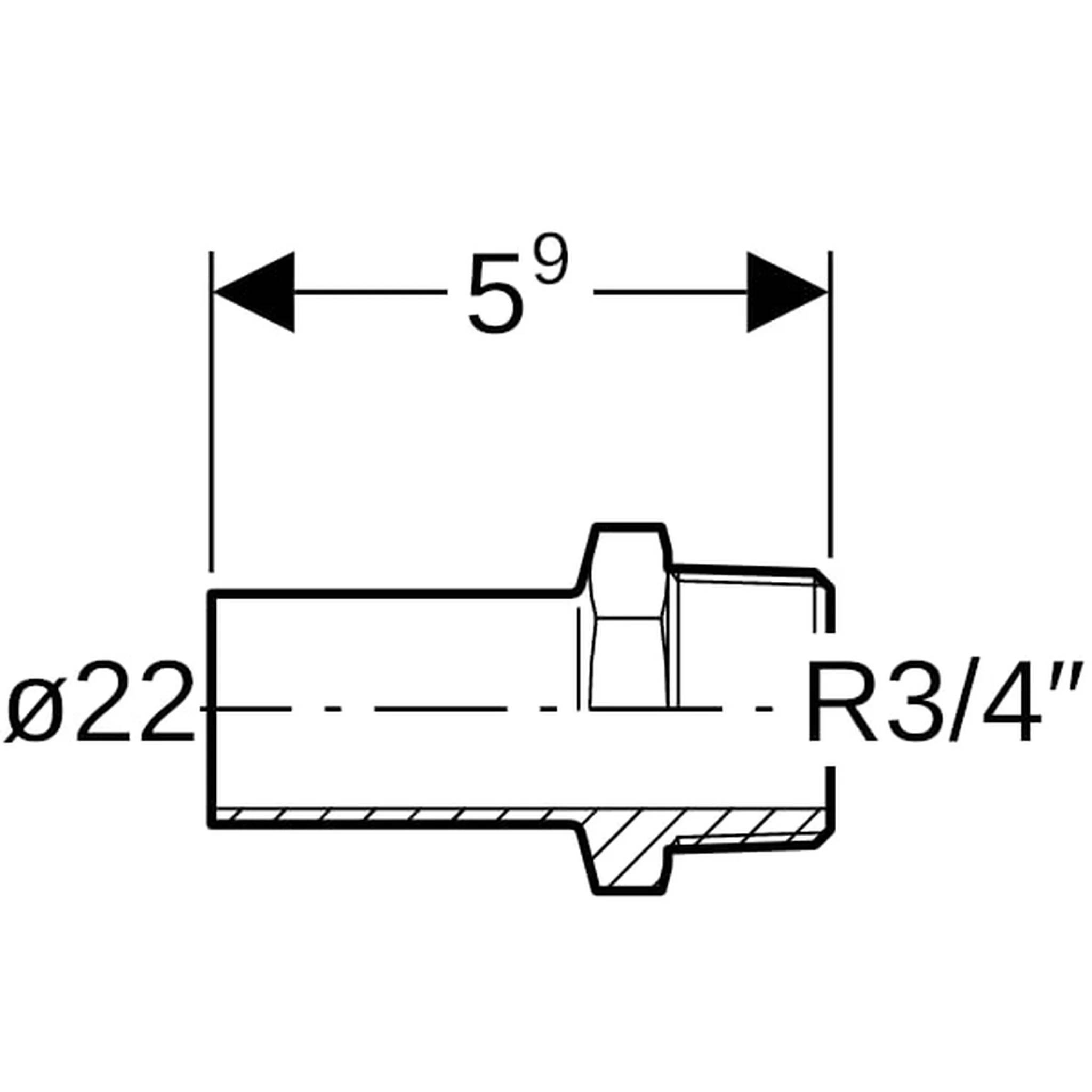 Geberit GE Mapress C-Stahl Übergang, mit Einschubende, d12mm, R3/4, 1 Stk.