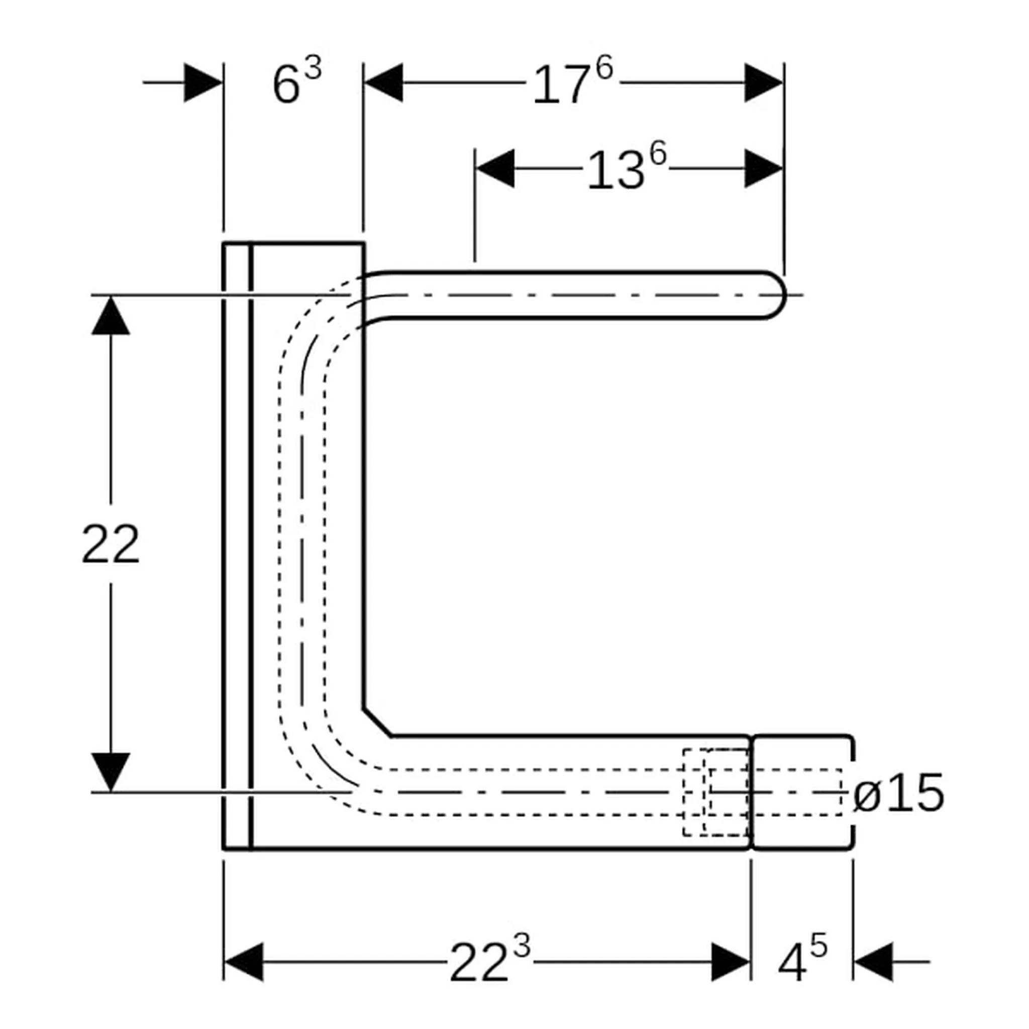 Geberit GE Mapress Hzk-Anschlussbox, Typ C, d15mm, vernickelt, 1 Stk.