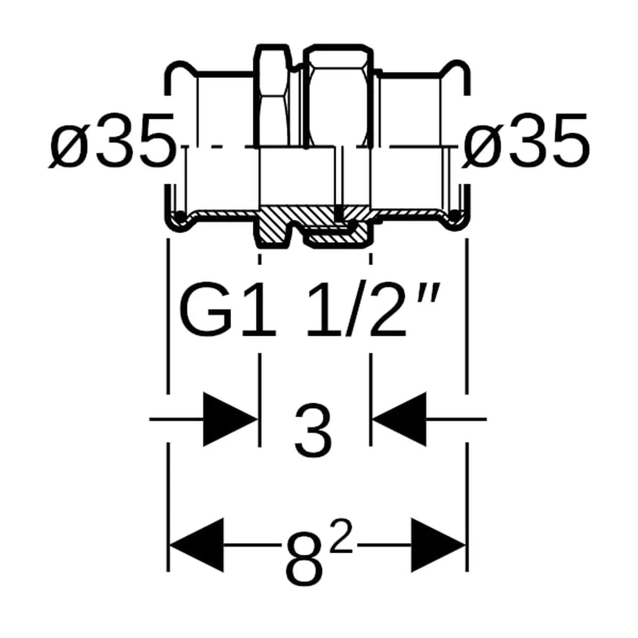Geberit GE Mapress, C-Stahl, Verschraubung, d35mm, 1 Stk.