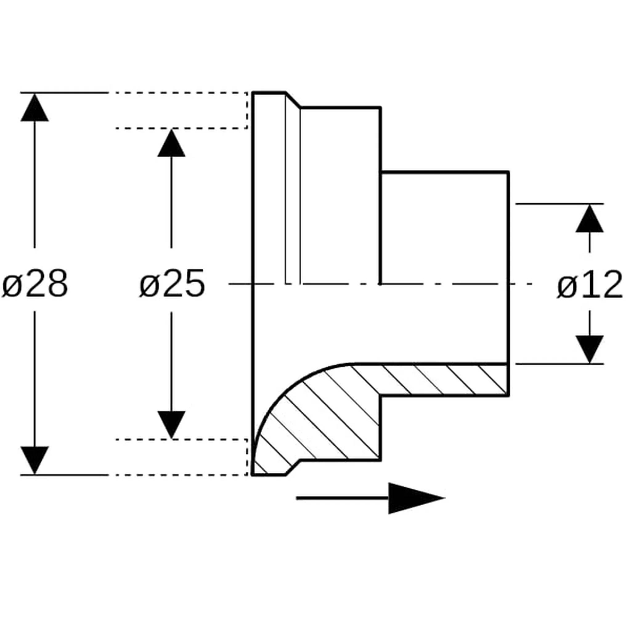 Geberit GE Mapress, Saugdüse, für T-Stück, Durchmesser 28 mm, 1 Stk.