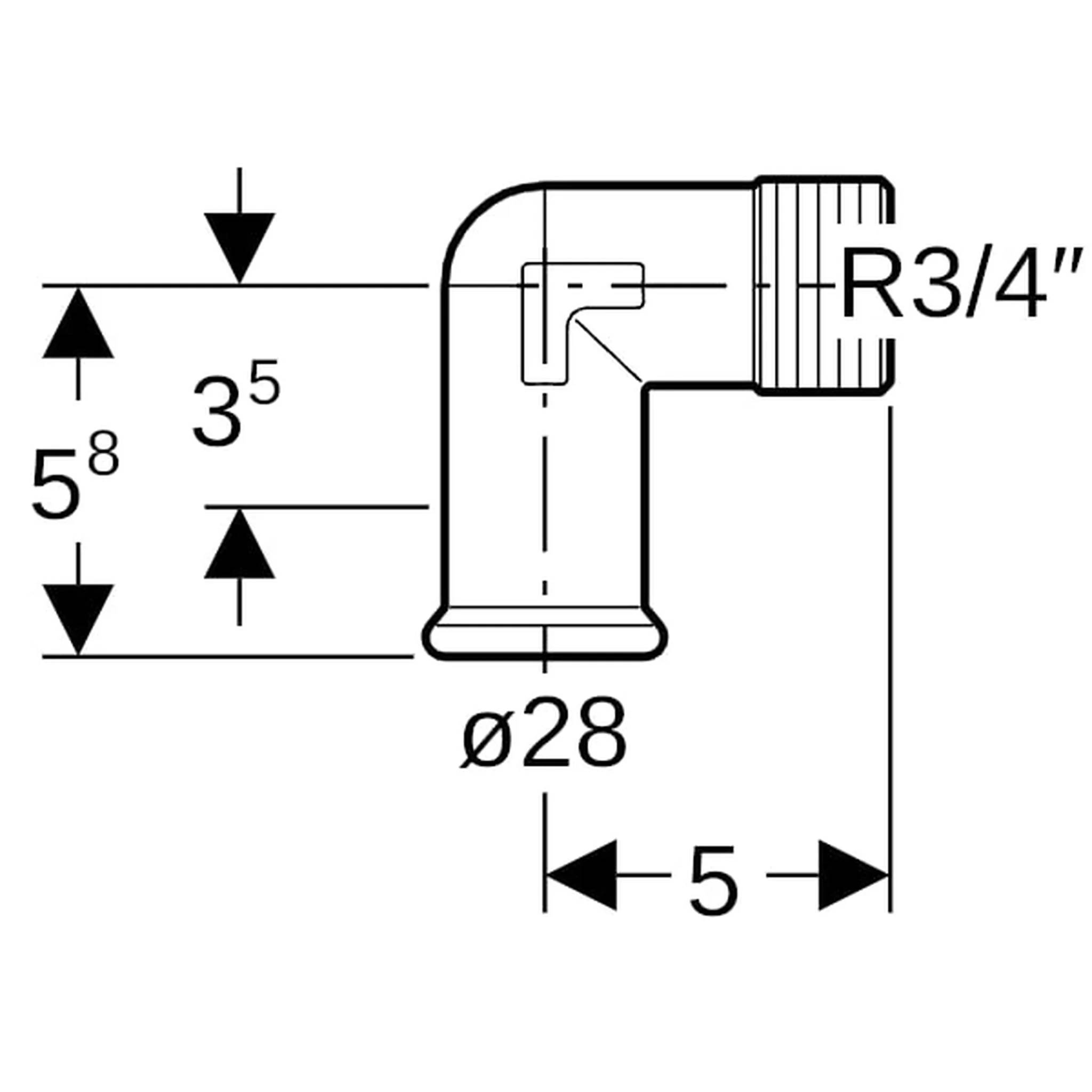 Geberit GE Mapress C-Stahl, Übergangswinkel 90 Grad, d28mm x R3/4, verzinkt, 1 Stk.