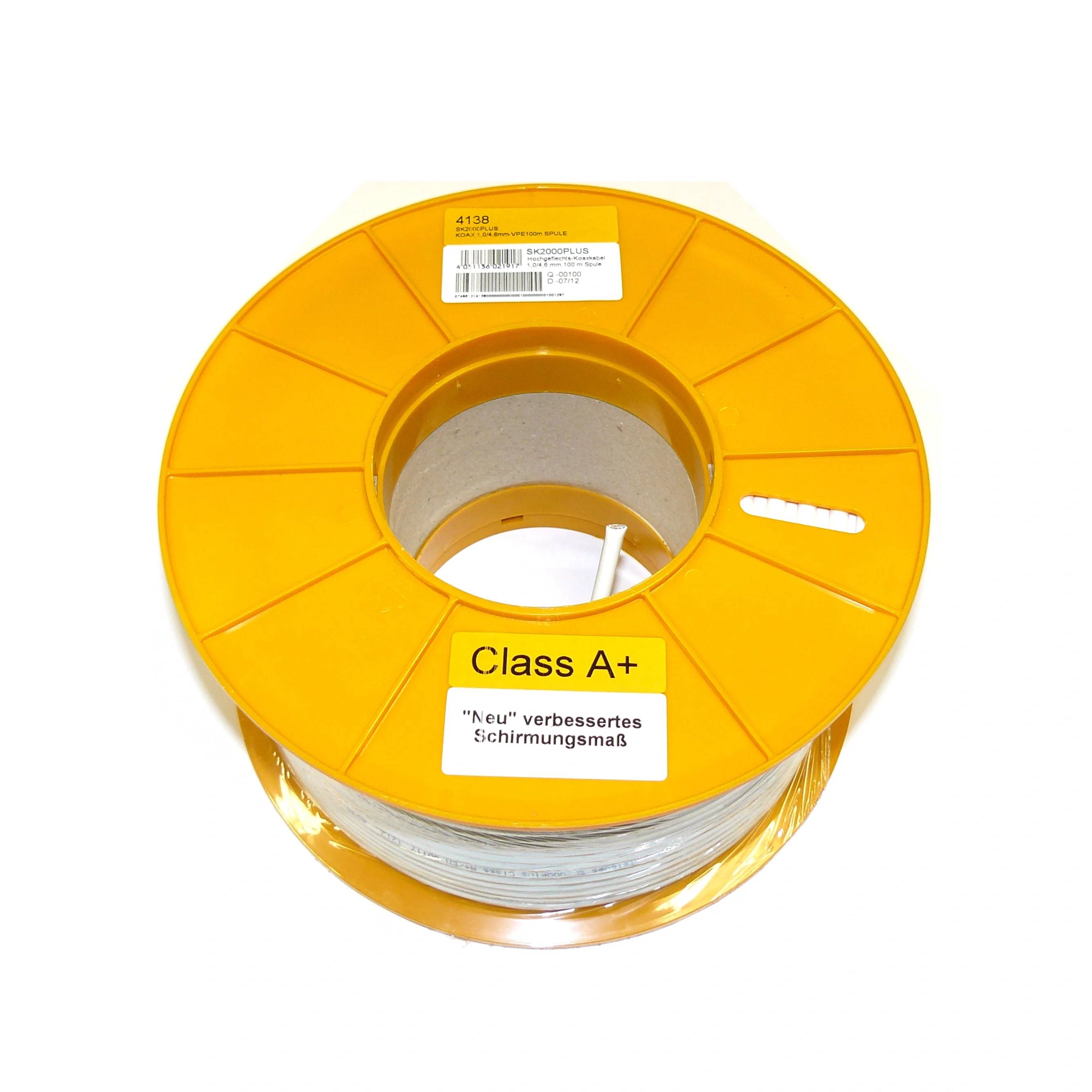 Televes Hochgeflechts-Koaxkabel, A++, 1,0/4,6 mm, Rolle mit 100m, 1 Stk.