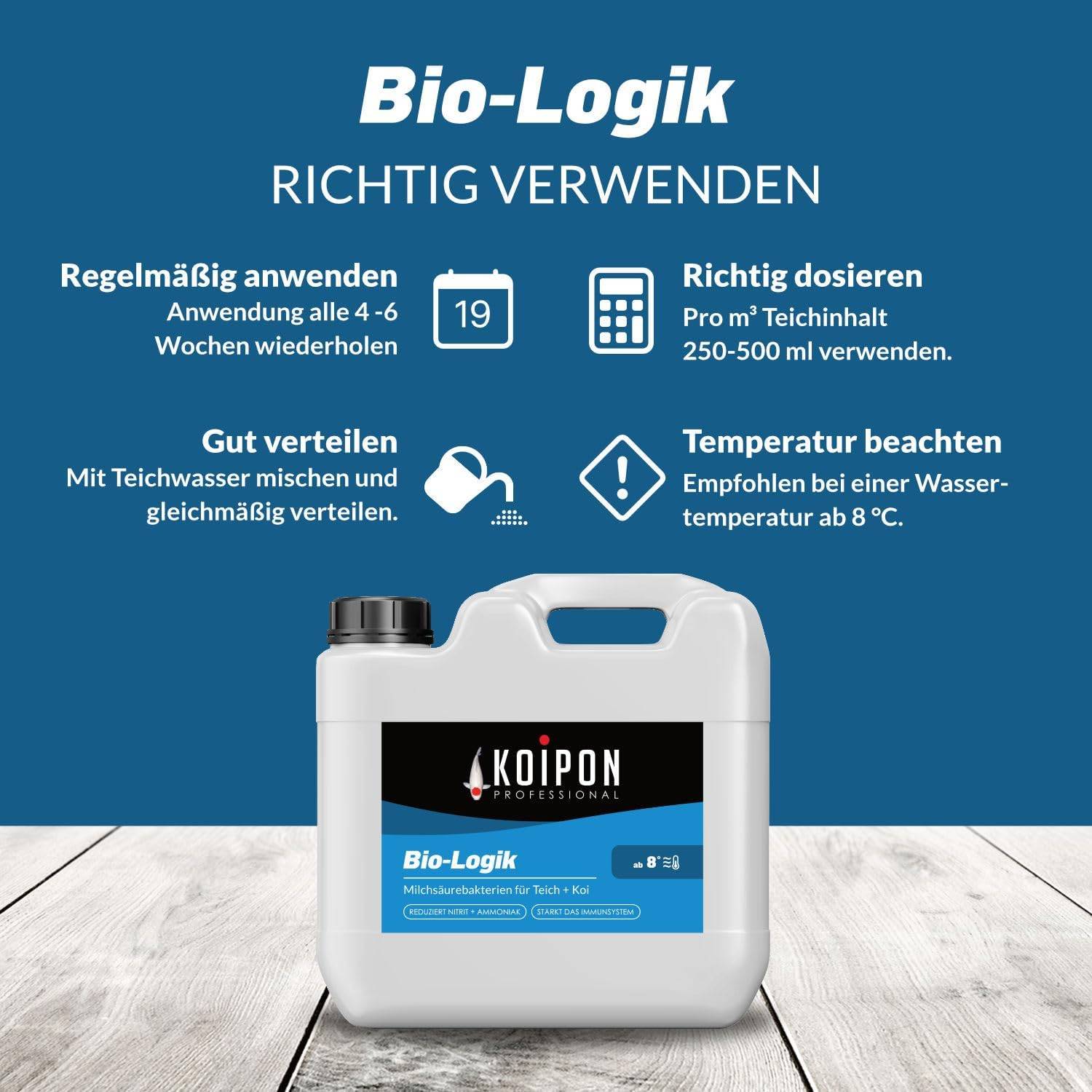 KOIPON Bio-Logik 5L Milchsäurebakterien zur Teichpflege & Algenstopp