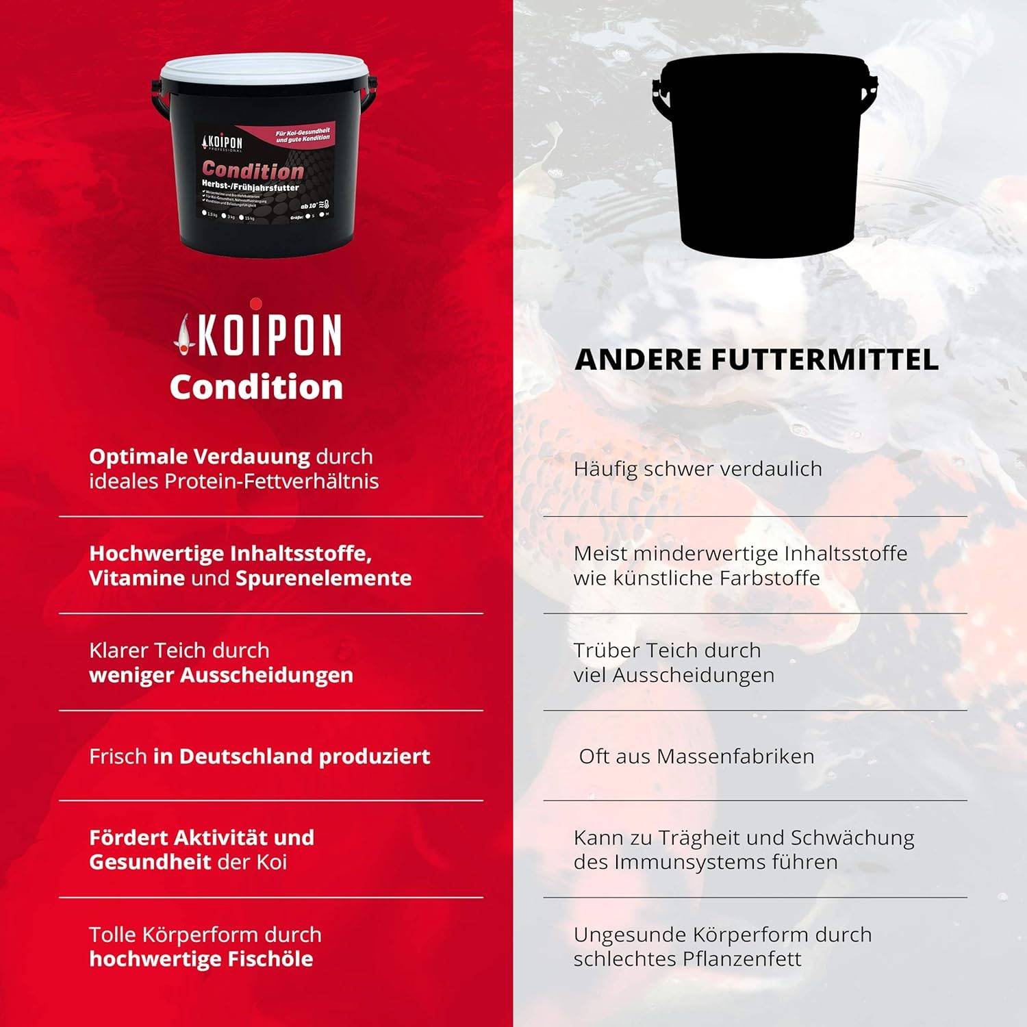 KOIPON Condition 3,5kg 6mm Koi- & Goldfischfutter Frühjahr/Herbst