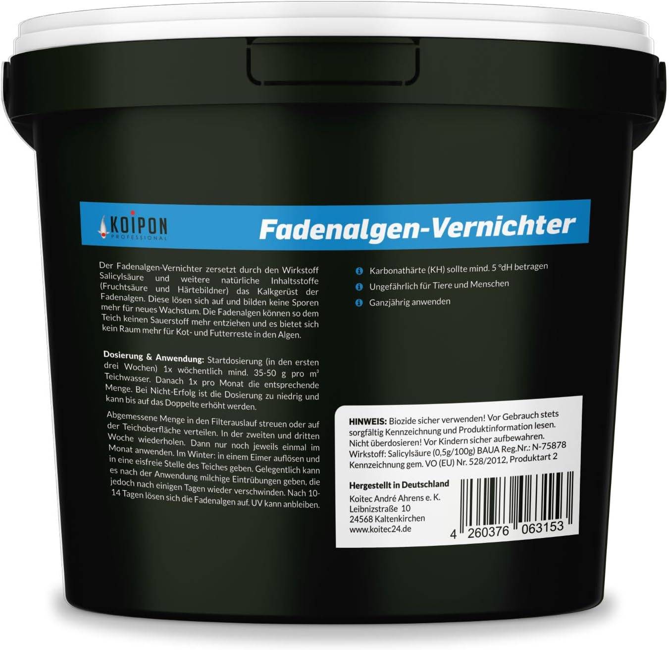 KOIPON Fadenalgen-Vernichter 1kg phosphatfrei gegen Fadenalgen im Teich