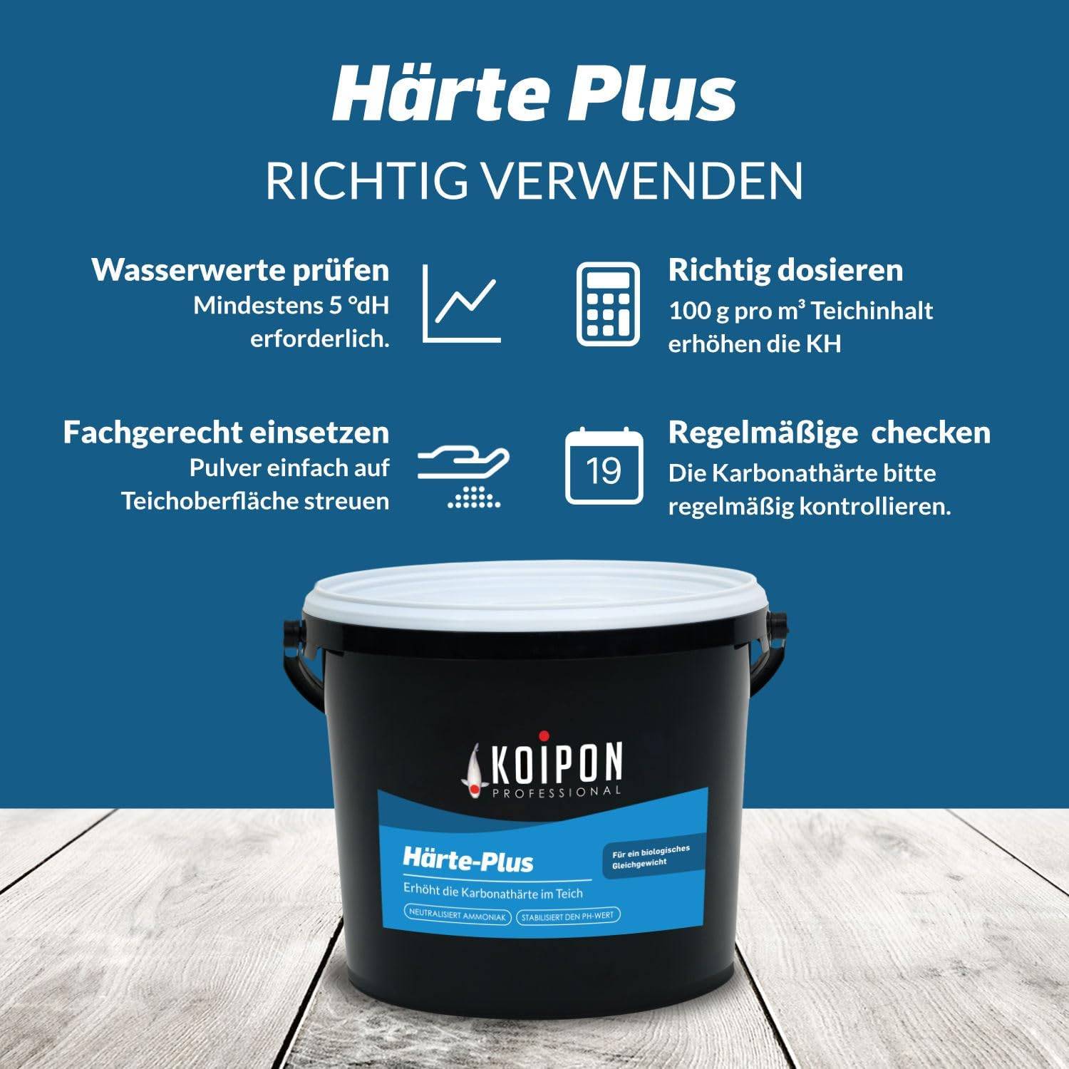 KOIPON Härte-Plus 1kg Teichpflege zur Stabilisierung von KH- & pH-Wert