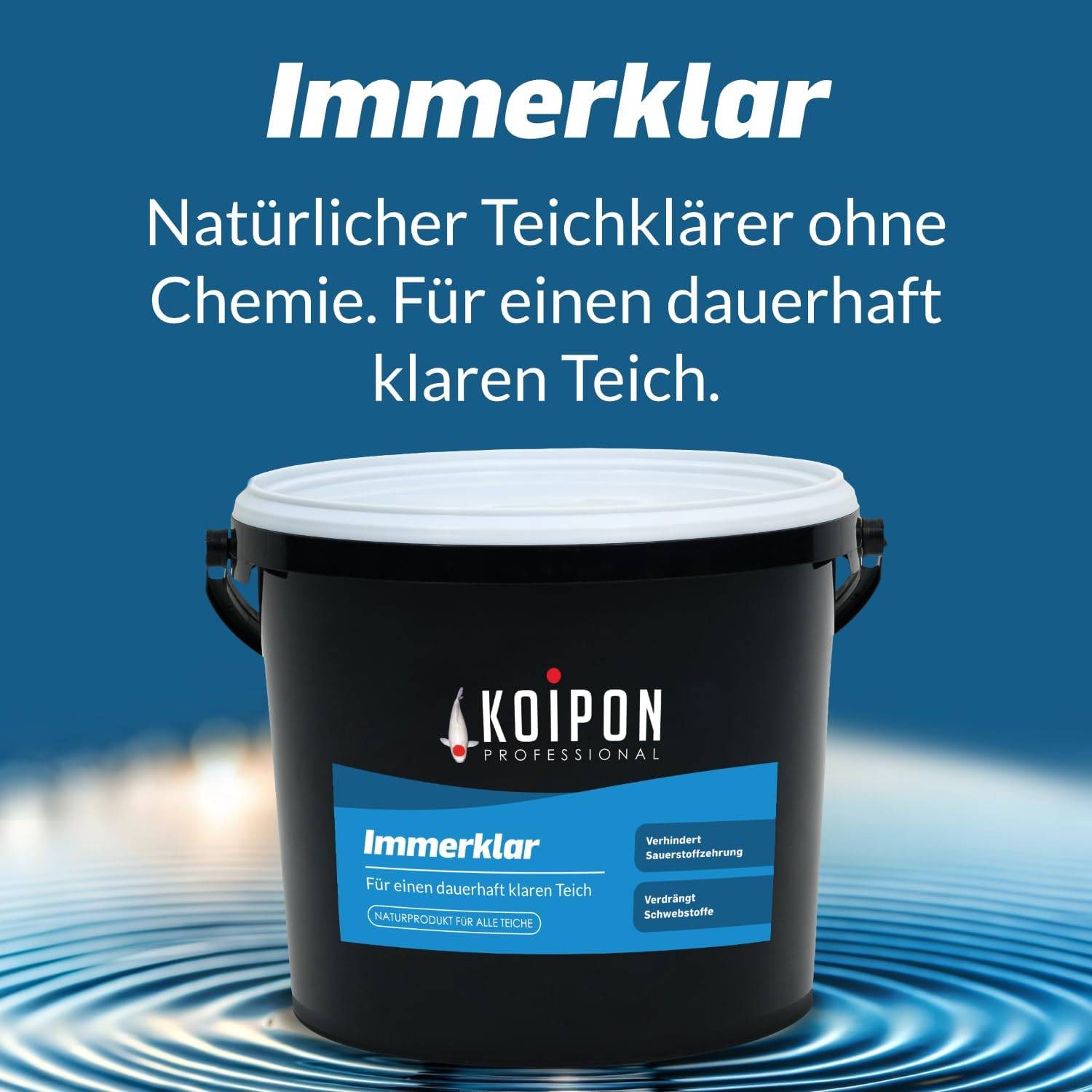KOIPON Immerklar 10kg Natürlicher Wasseraufbereiter gegen Schwebealgen & Trübung