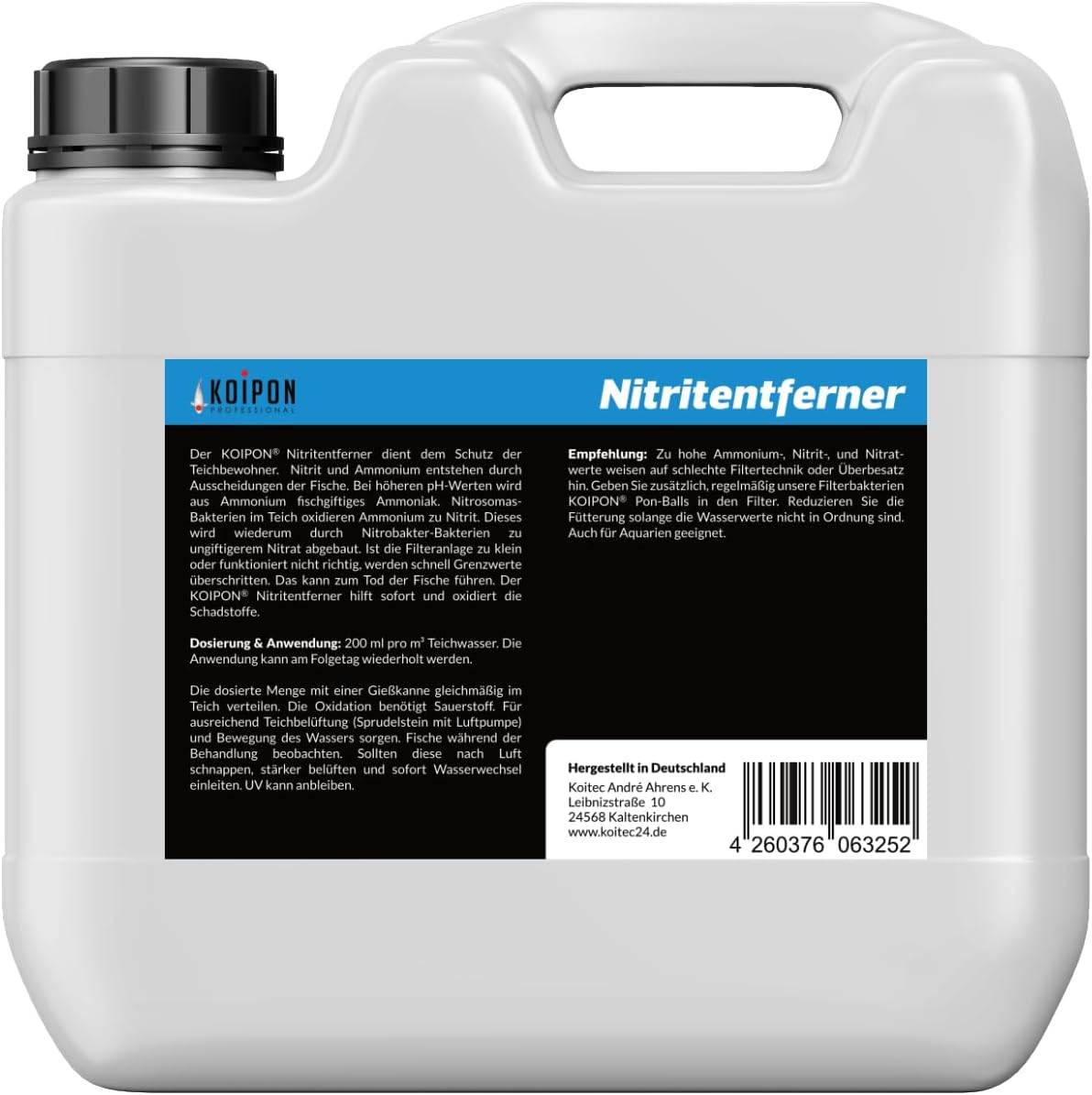 KOIPON Nitritentferner 1L Soforthilfe gegen Ammonium, Nitrit & Nitrat
