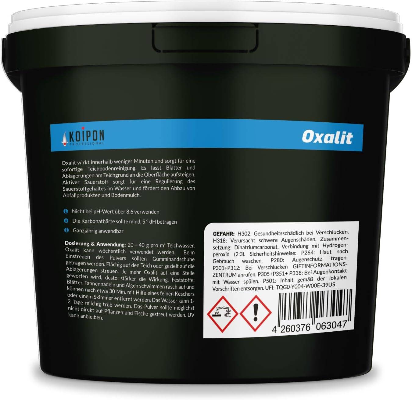 KOIPON Oxalit 1kg Teichschlammentferner gegen Laub & Ablagerungen mit Sauerstoff