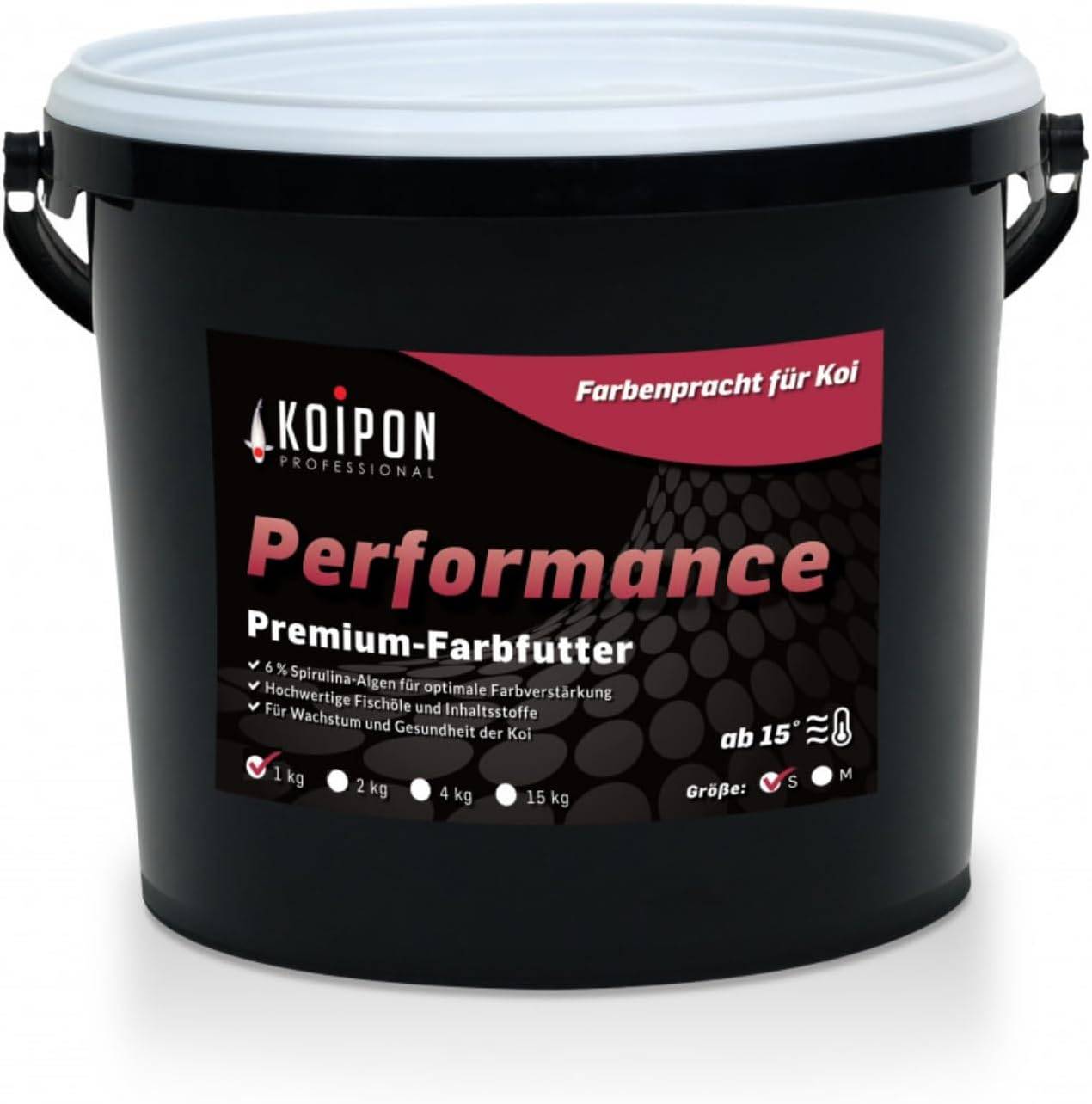 KOIPON Performance 1kg 3mm Sommer-Koifutter mit 6% Spirulina schwimmend