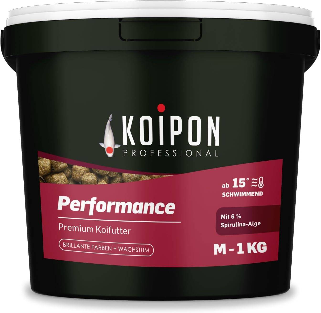 KOIPON Performance 1kg 6mm Sommer-Koifutter mit 6% Spirulina schwimmend