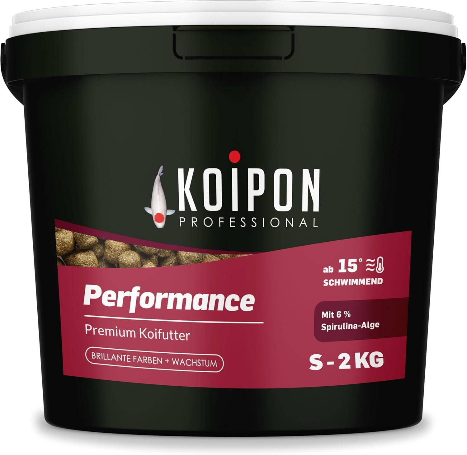 KOIPON Performance 2kg 3mm Sommer-Koifutter mit 6% Spirulina schwimmend