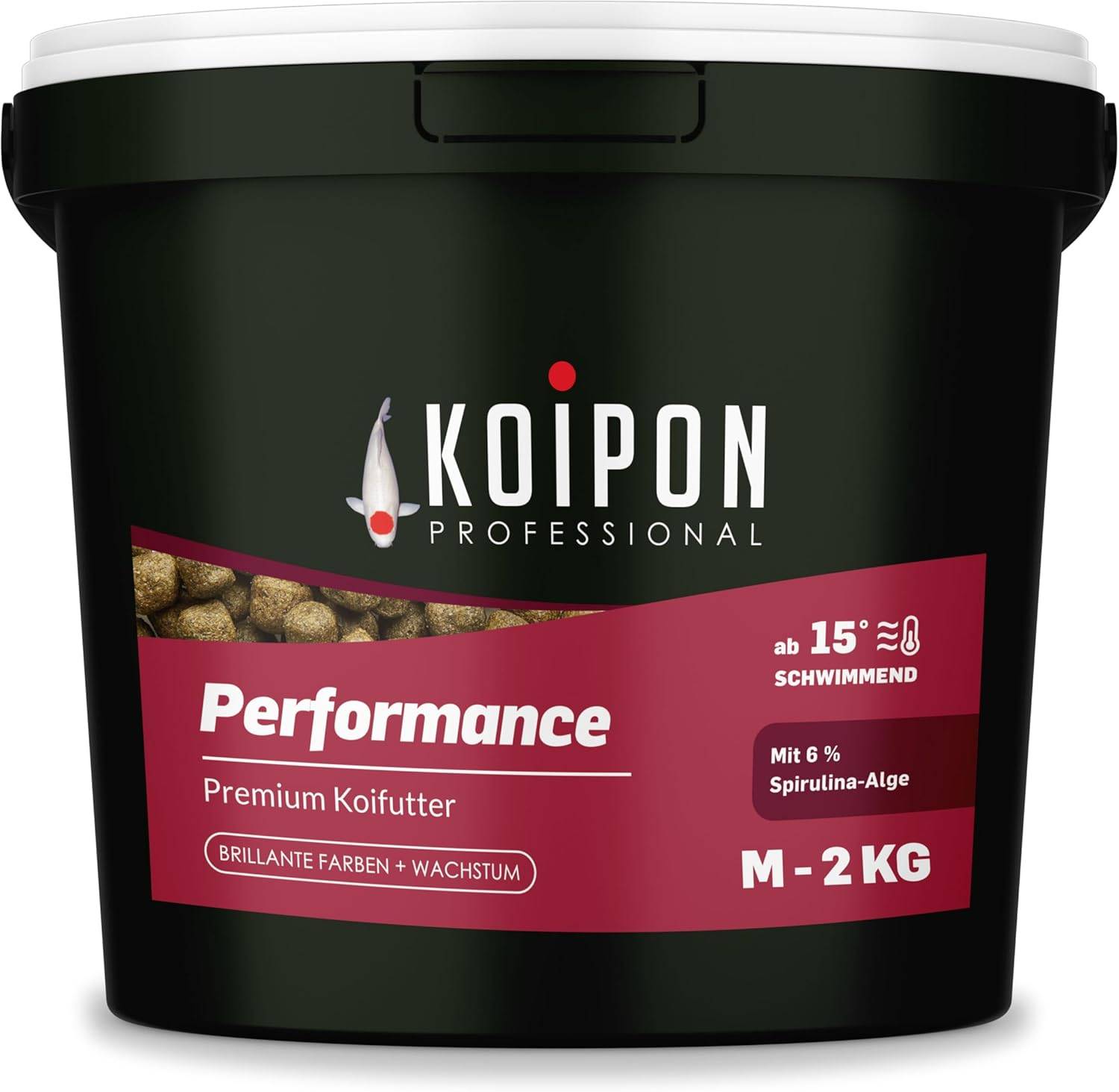 KOIPON Performance 2kg 6mm Sommer-Koifutter mit 6% Spirulina schwimmend