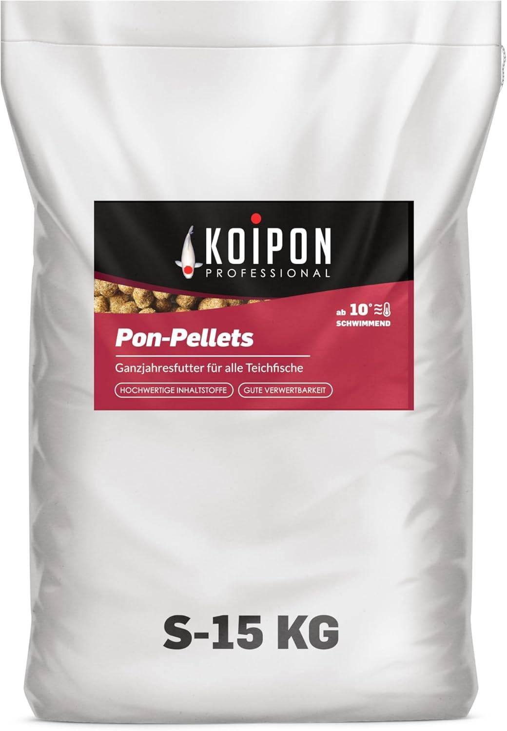 KOIPON Pon-Pellets 3mm 15kg Ganzjahresfutter für Koi & Goldfische