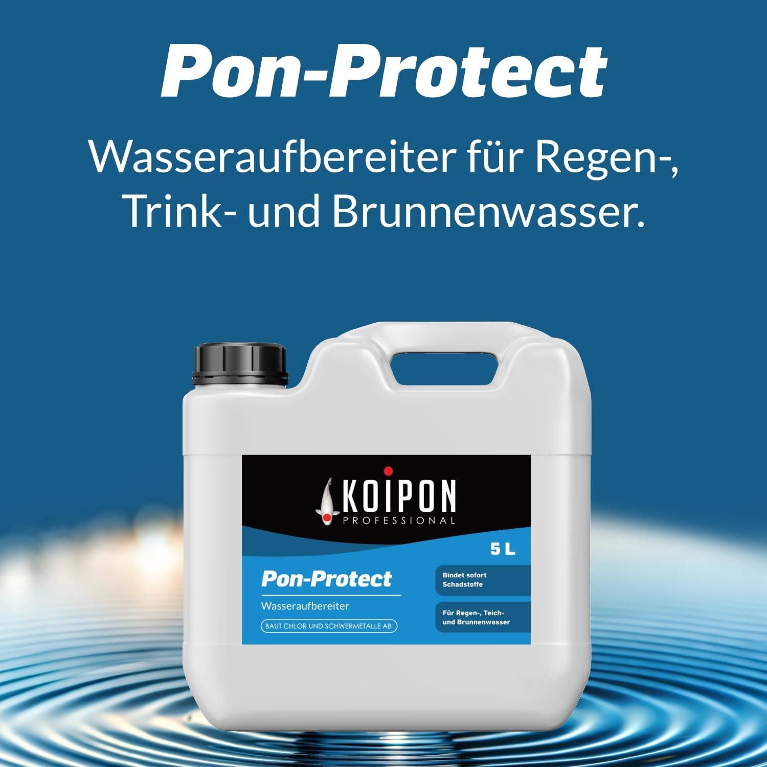 KOIPON Pon-Protect 1L Wasseraufbereiter gegen Chlor & Schwermetalle