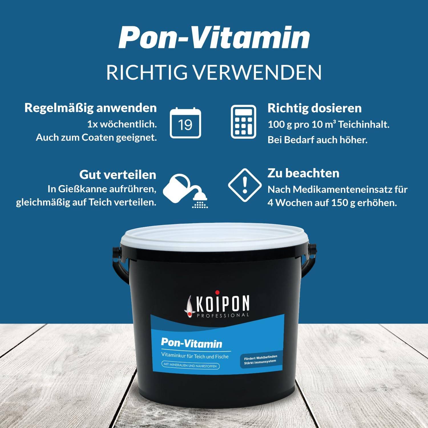 KOIPON Pon-Vitamin 2,5kg Vitaminkur & Mineralien für gesunde Koi