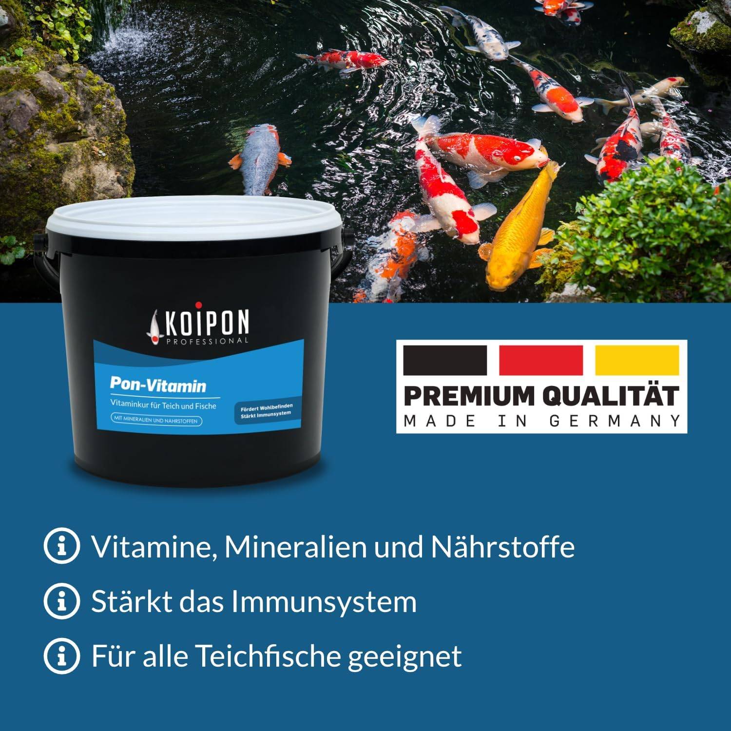 KOIPON Pon-Vitamin 2,5kg Vitaminkur & Mineralien für gesunde Koi