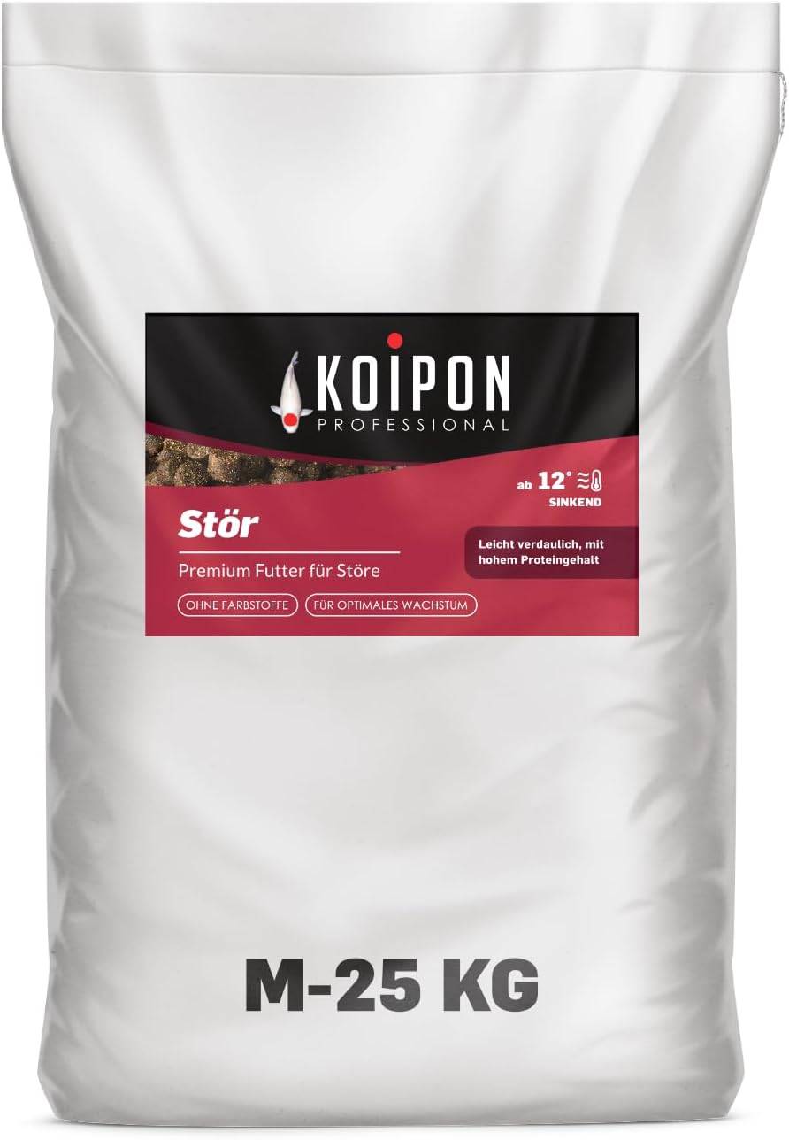 KOIPON Premium Störfutter 25kg 6mm Pellets sinkend für Störe & Koi