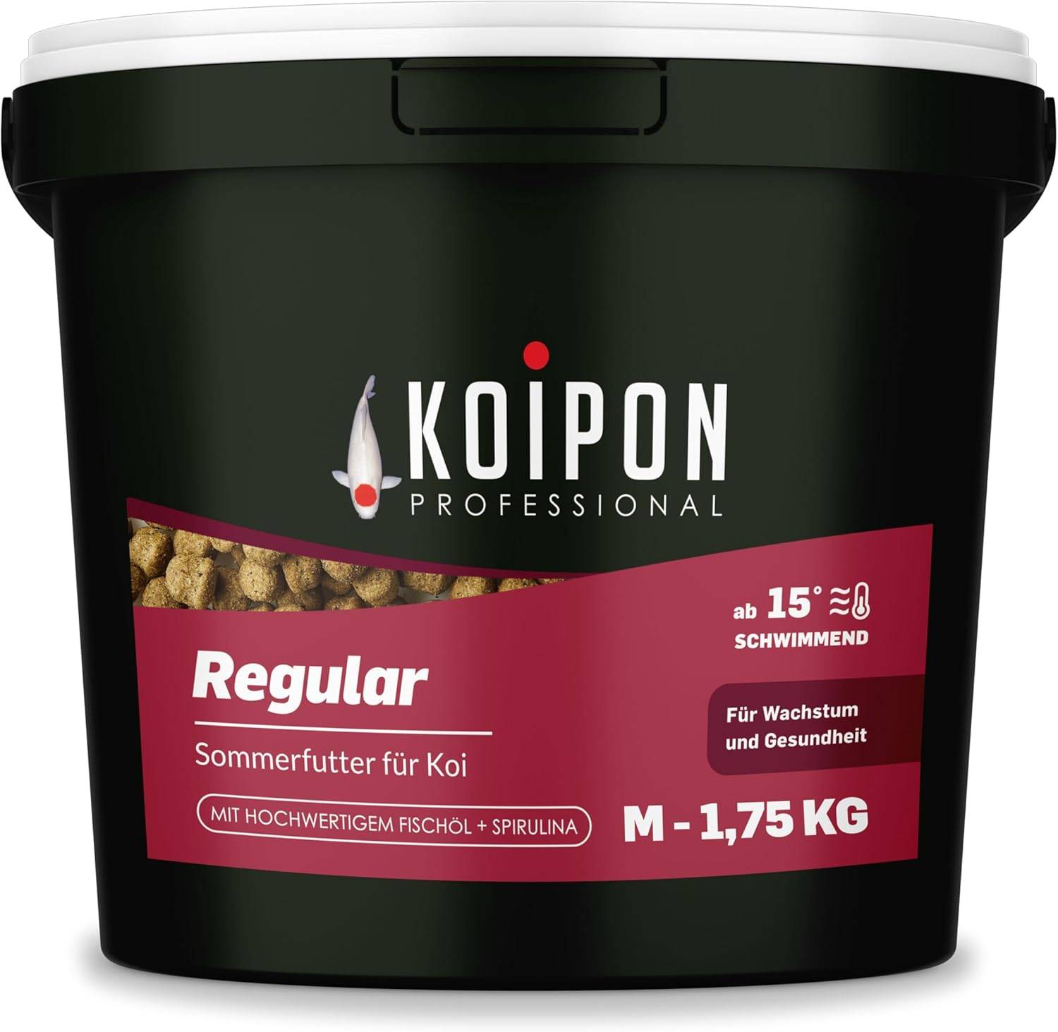 KOIPON Regular 1,75kg 6mm Sommer-Koifutter 1% Spirulina schwimmend