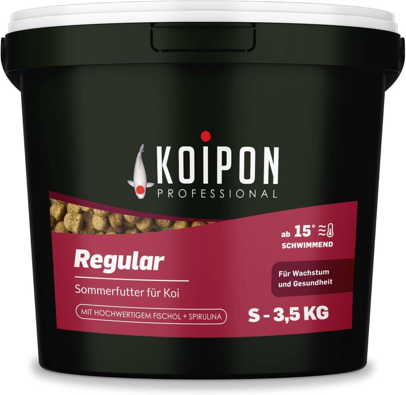 KOIPON Regular 3,5kg 3mm Sommer-Koifutter 1% Spirulina schwimmend