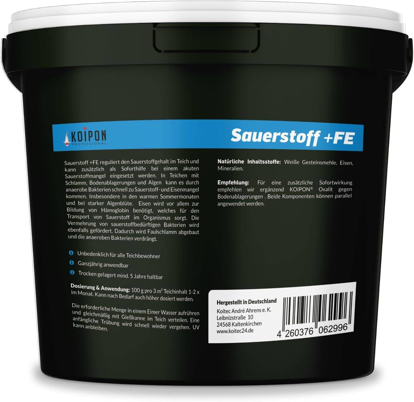 KOIPON Sauerstoff +FE 1kg Aktivsauerstoff Soforthilfe bei Sauerstoffmangel