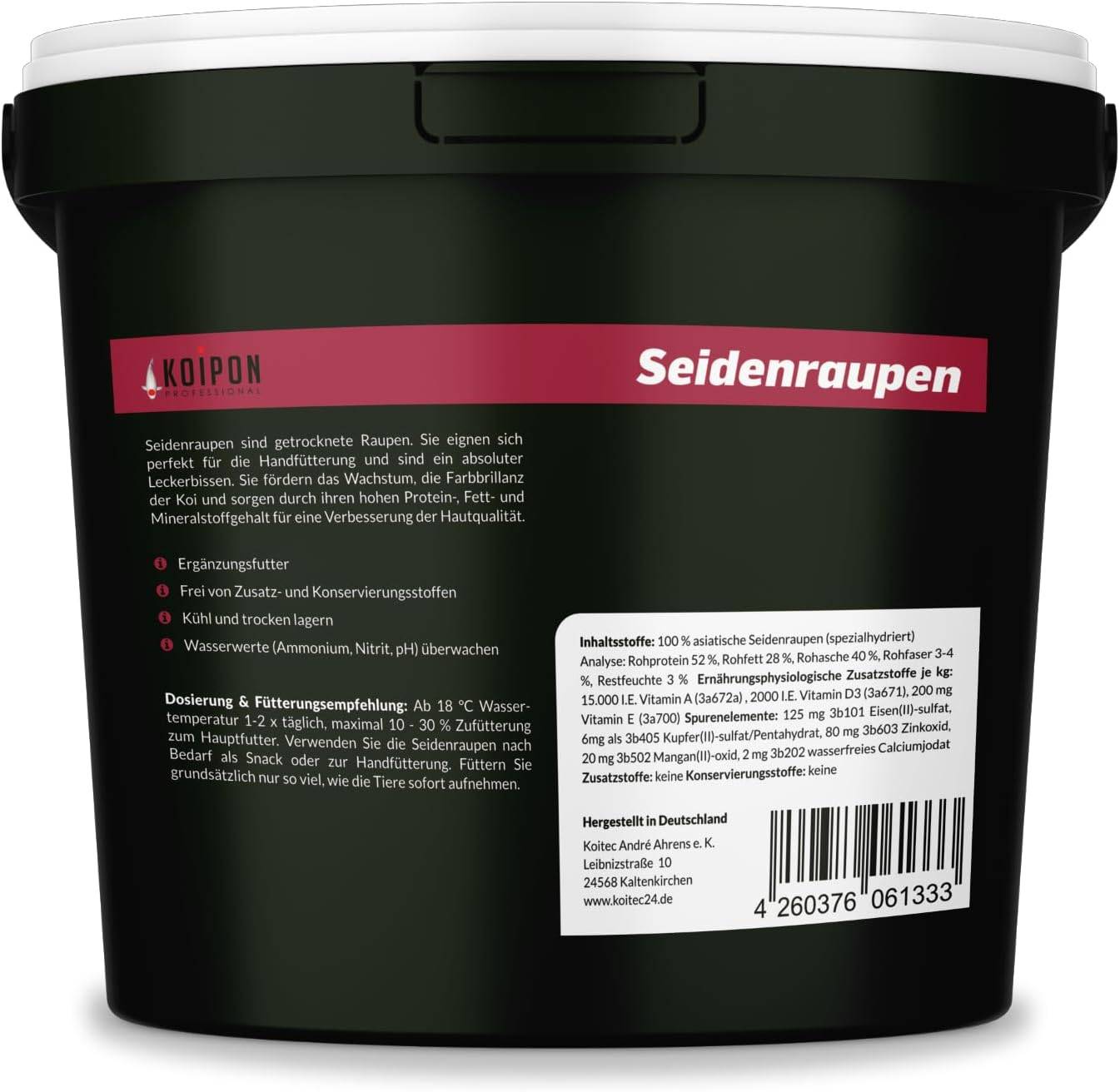 KOIPON Seidenraupen 1,5kg getrocknet Naturfutter-Leckerli für Koi