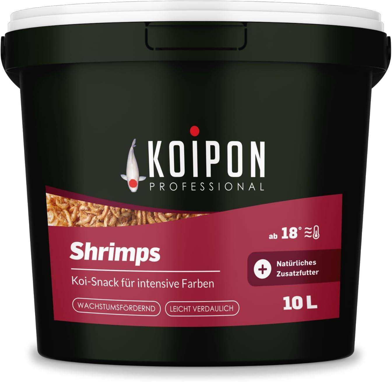 KOIPON Shrimps getrocknet 10L Naturfutter-Leckerli Süßwassergarnelen