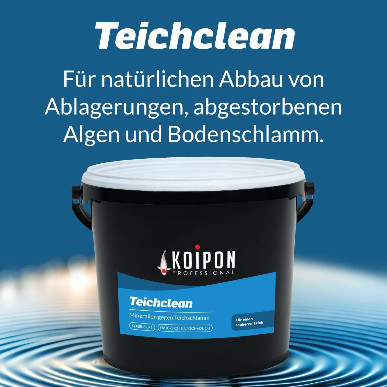 KOIPON Teichclean 1kg Biologischer Teichschlammentferner gegen Laub & Schlamm