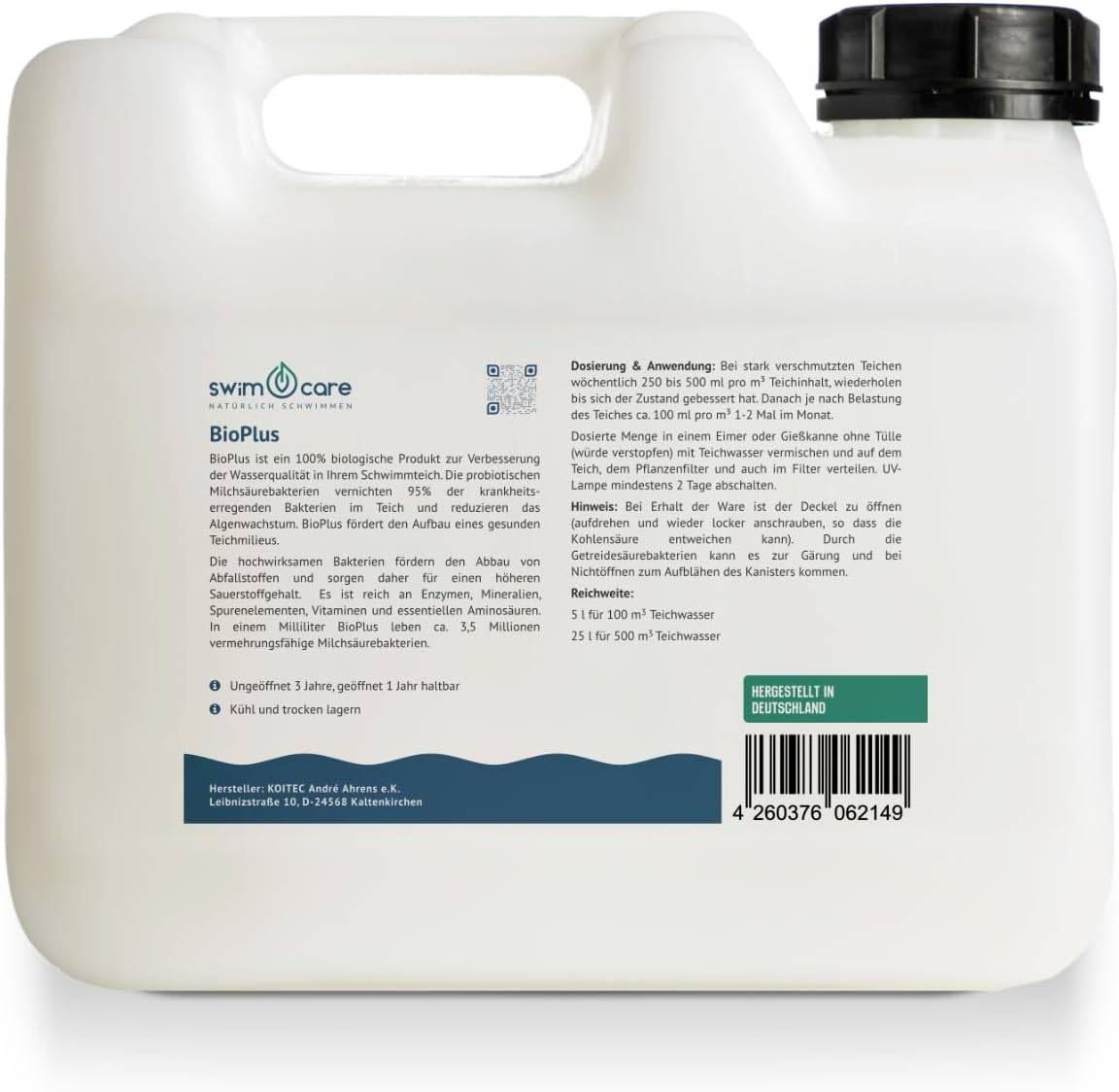 swimcare BioPlus 5L Milchsäurebakterien für Schwimmteich 100% biologisch