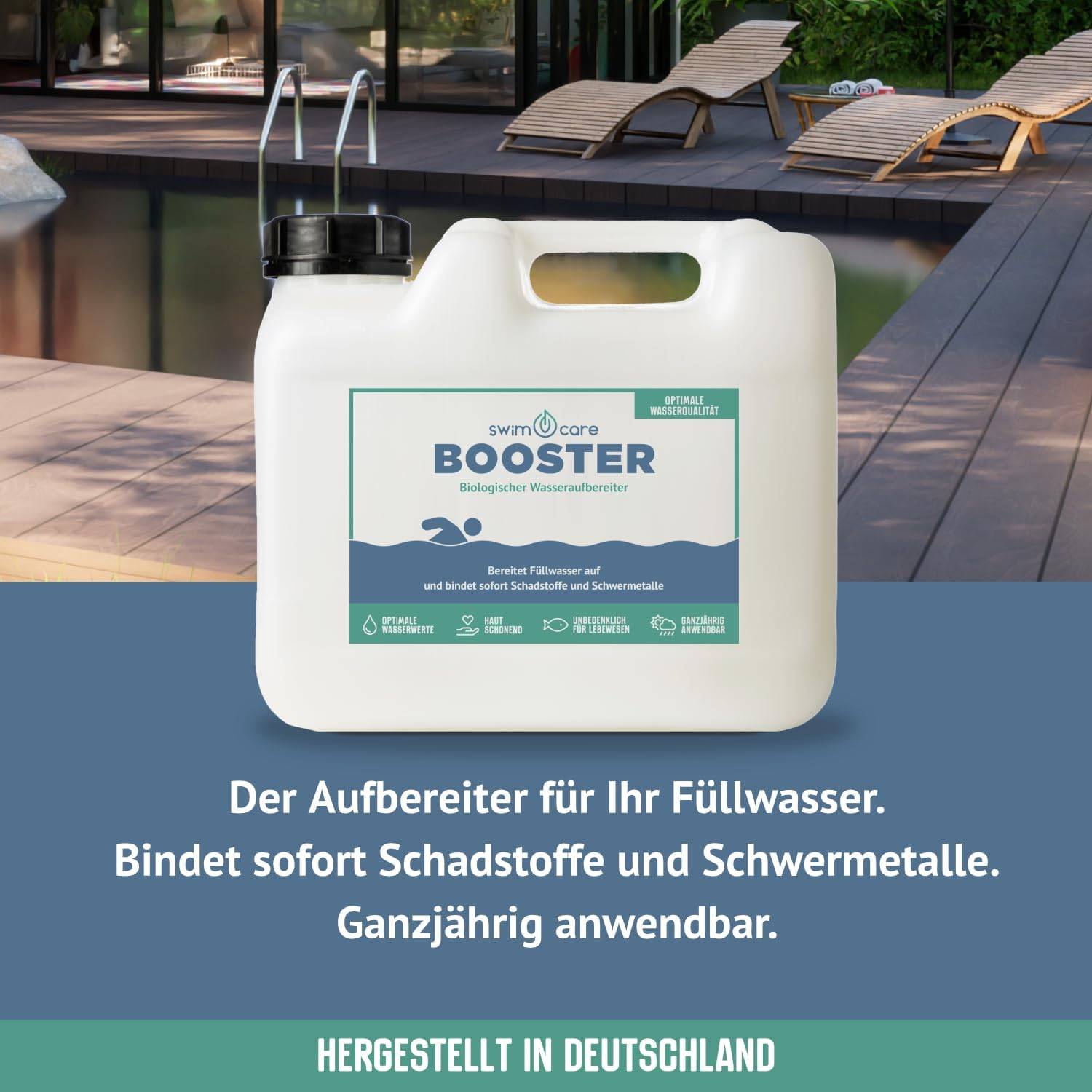 swimcare Booster 1L Biologischer Wasseraufbereiter für Schwimmteich & Naturpool