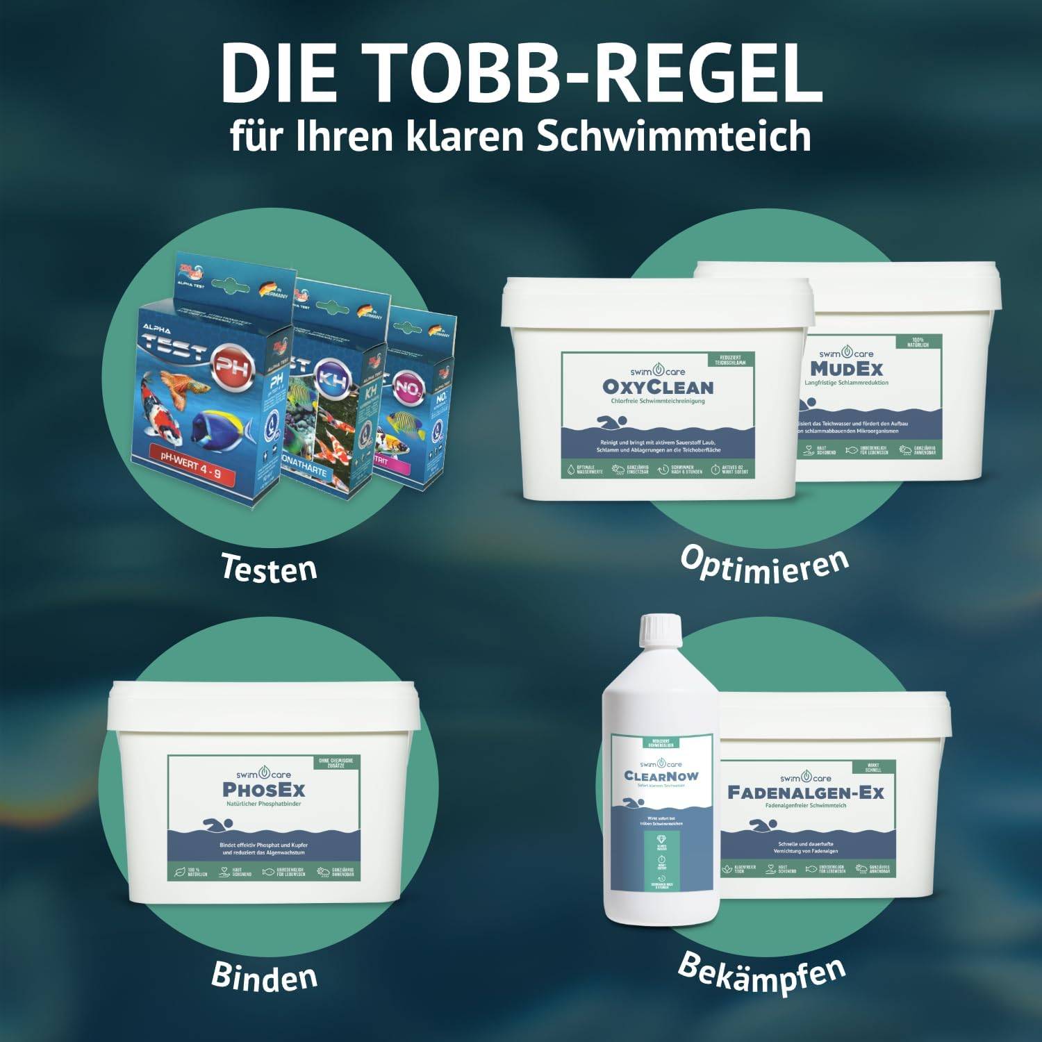 swimcare Booster 1L Biologischer Wasseraufbereiter für Schwimmteich & Naturpool