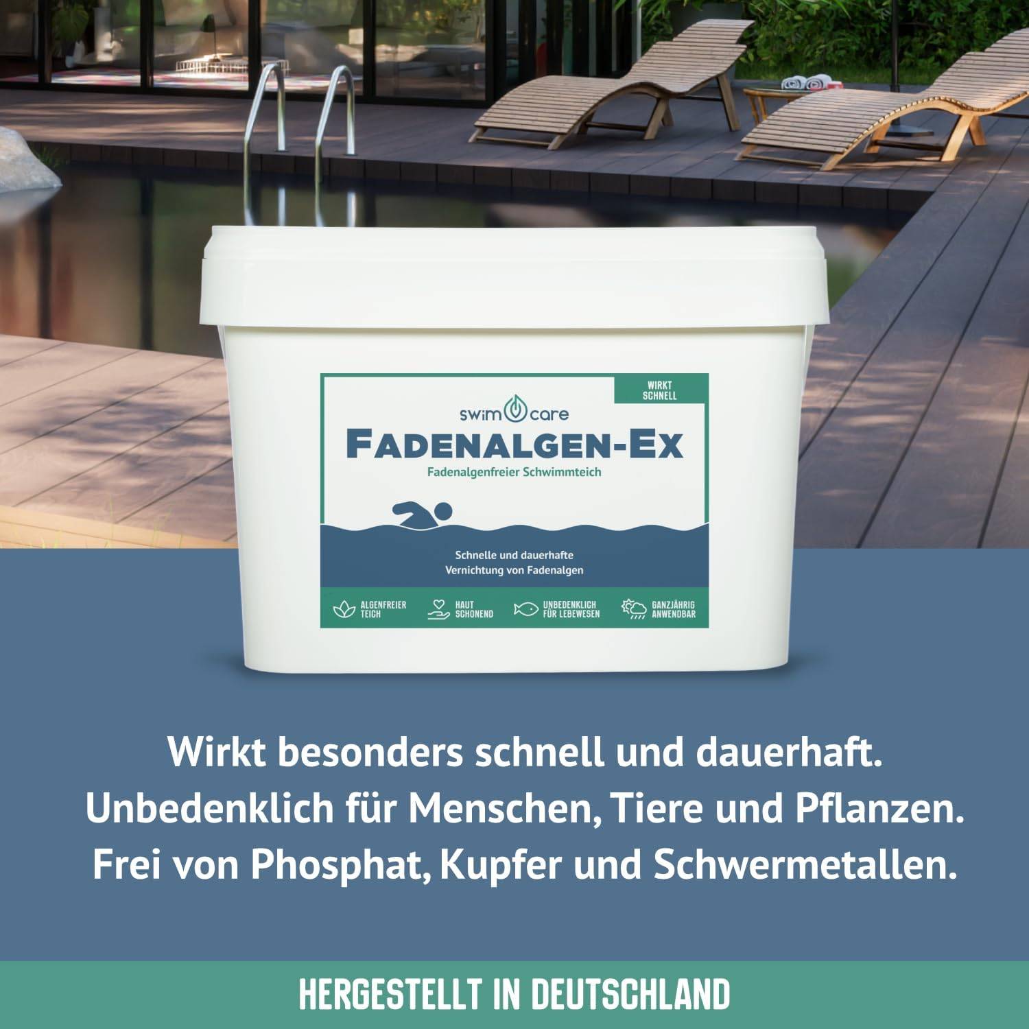 swimcare Fadenalgen-Ex 5kg gegen Fadenalgen im Teich & Pool phosphatfrei