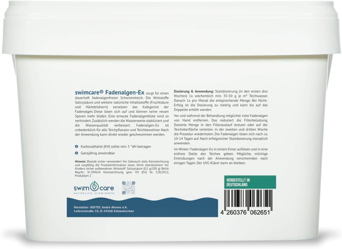 swimcare Fadenalgen-Ex 5kg gegen Fadenalgen im Teich & Pool phosphatfrei