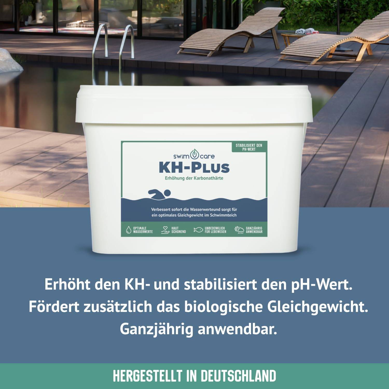 swimcare KH-Plus 5kg zur Erhöhung der Karbonathärte & pH-Stabilisierung in Teich & Pool