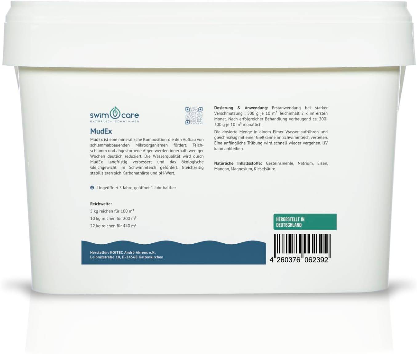 swimcare MudEx 5kg Natürliche Schlammreduktion & Algenstopp für Schwimmteiche