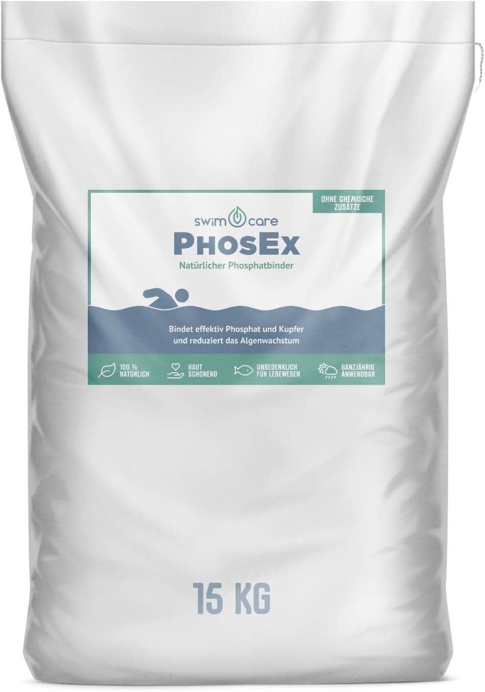 swimcare PhosEx 15kg Natürlicher Phosphatbinder gegen Algen für Schwimmteiche