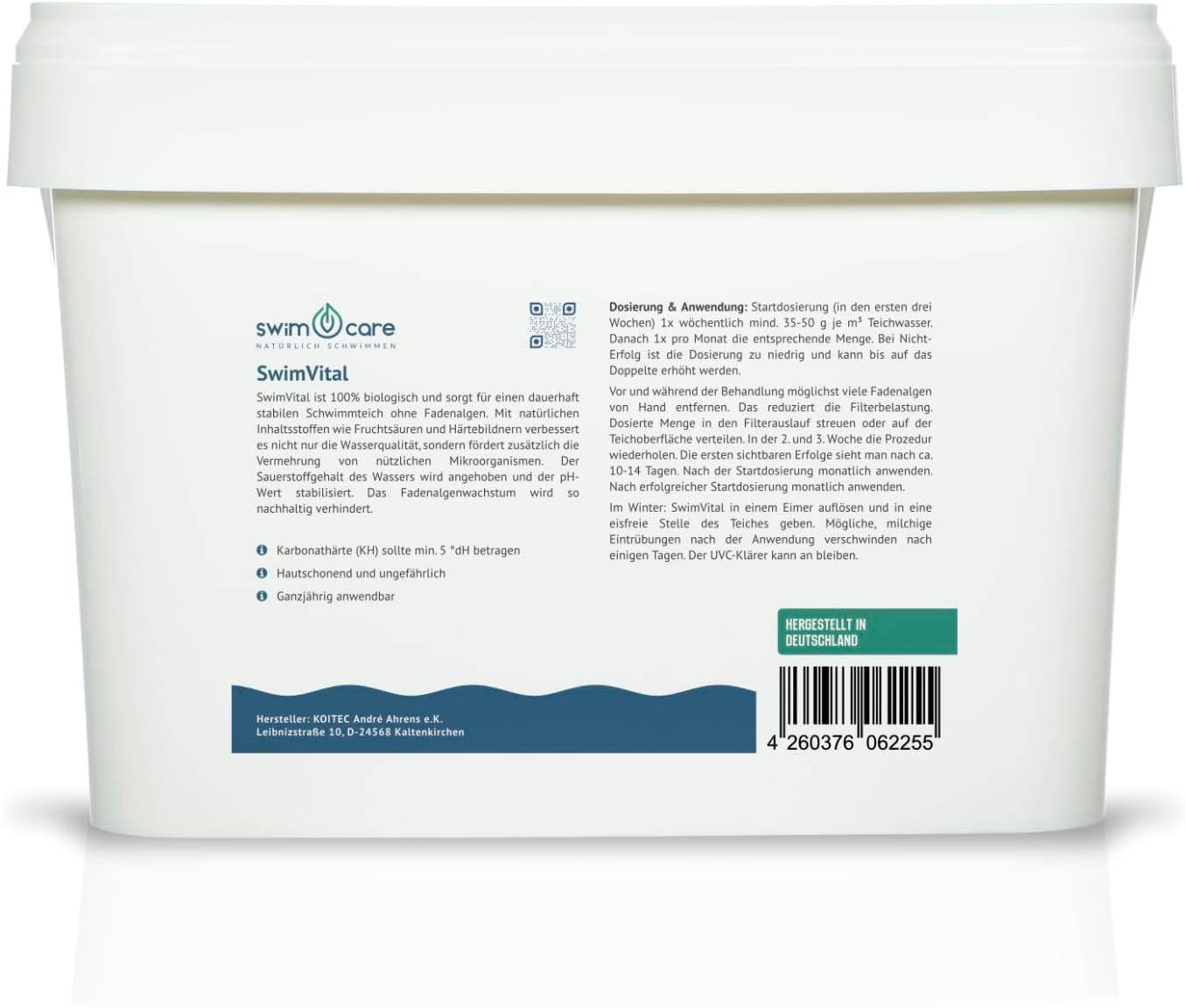 swimcare SwimVital 5kg 100% Biologische Fadenalgen-Verdrängung & Wasserqualität
