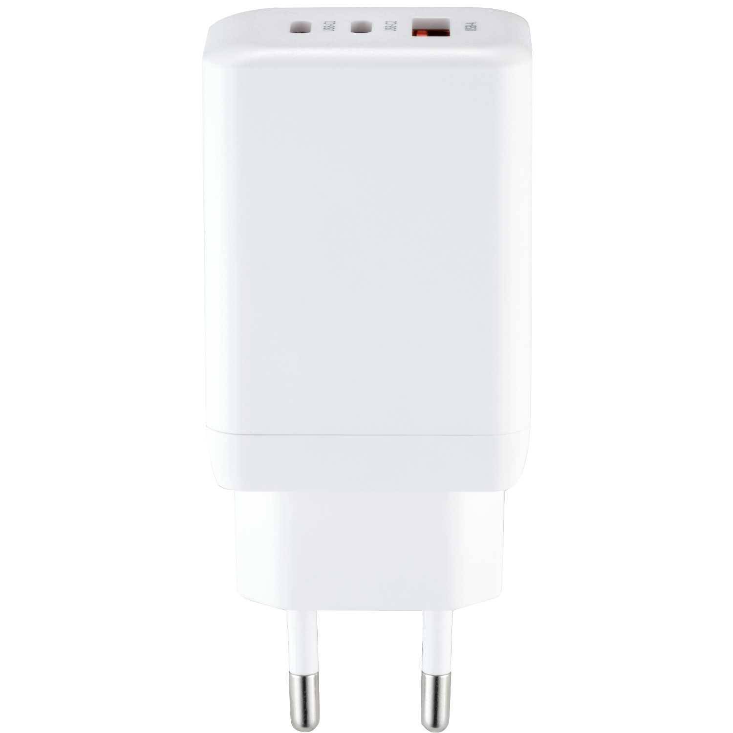 McPower USB GaN Schnellladegerät, 65W, 2x USB-C PD, 1x USB-A QC, 3 Ports, 100-240V