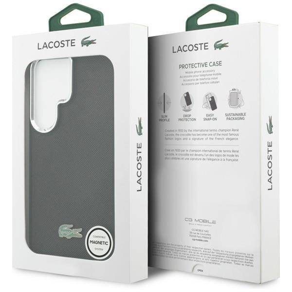 Hülle Lacoste Galaxy S26 Ultra Petit Pique schwarz MagSafe Logo grün