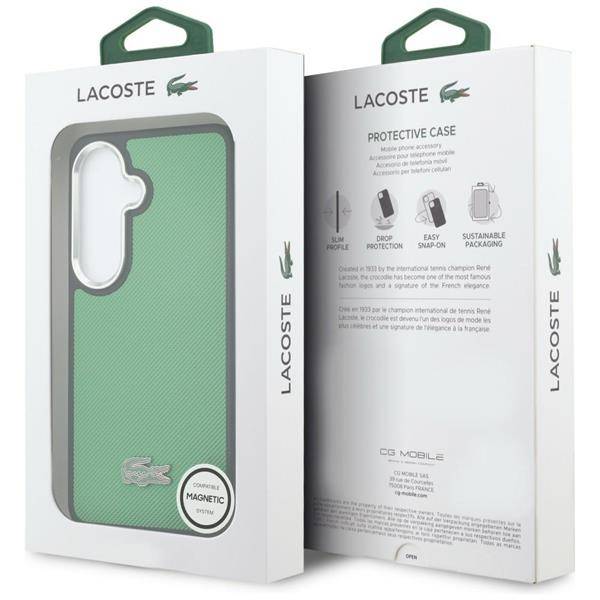 Hülle Lacoste Galaxy S26 Petit Pique grün MagSafe Logo Metall