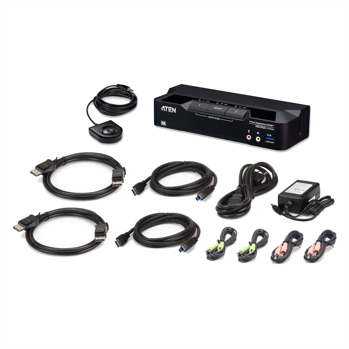 ATEN CS1922A 2-Port USB 3.0 8K DisplayPort KVM Switch