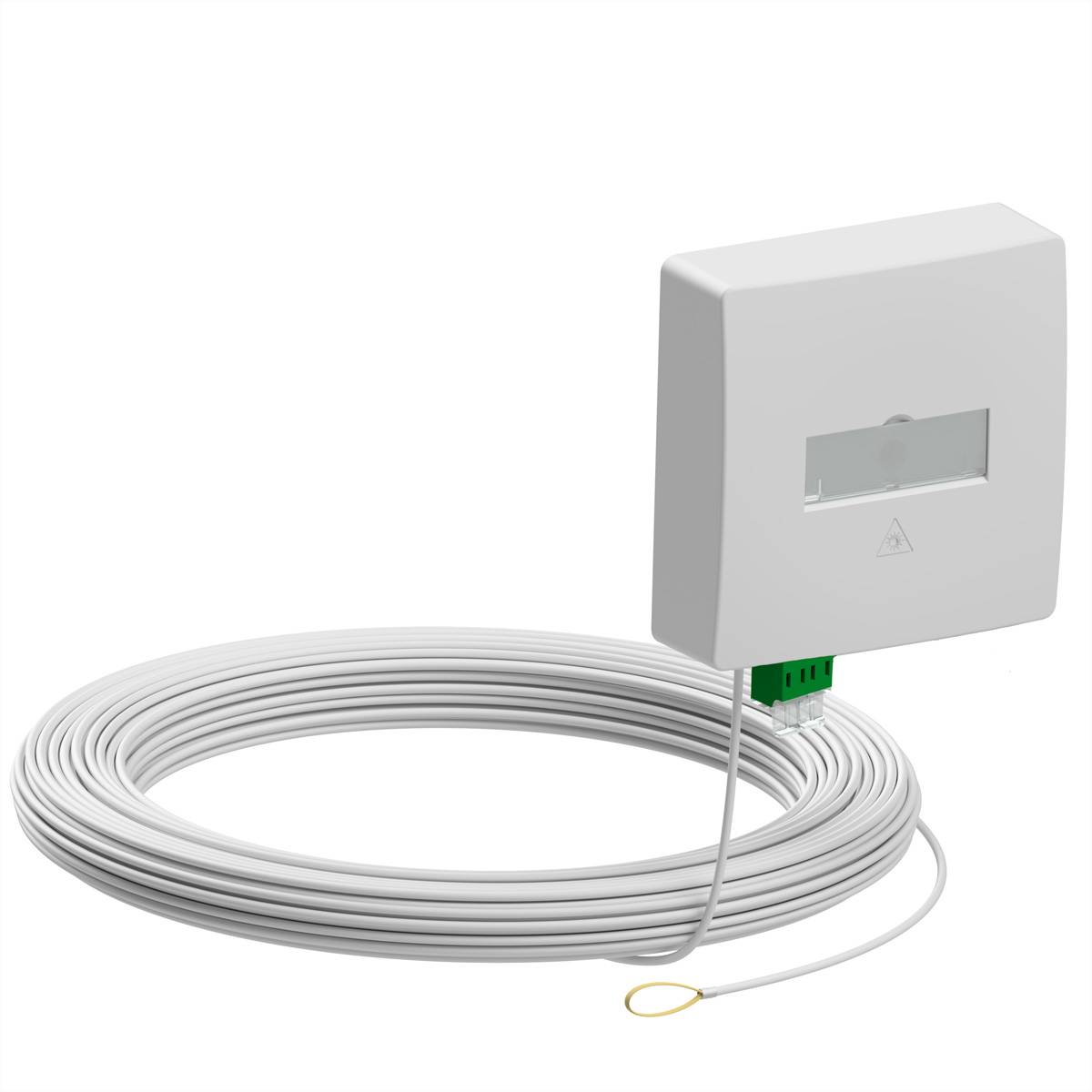 d.center® Gf-TA 42, vorkonfektioniert & terminiert, bestückt mit 1x LCD/APC Kupplung & LC/APC-Duplex-Kabel, 30 m
