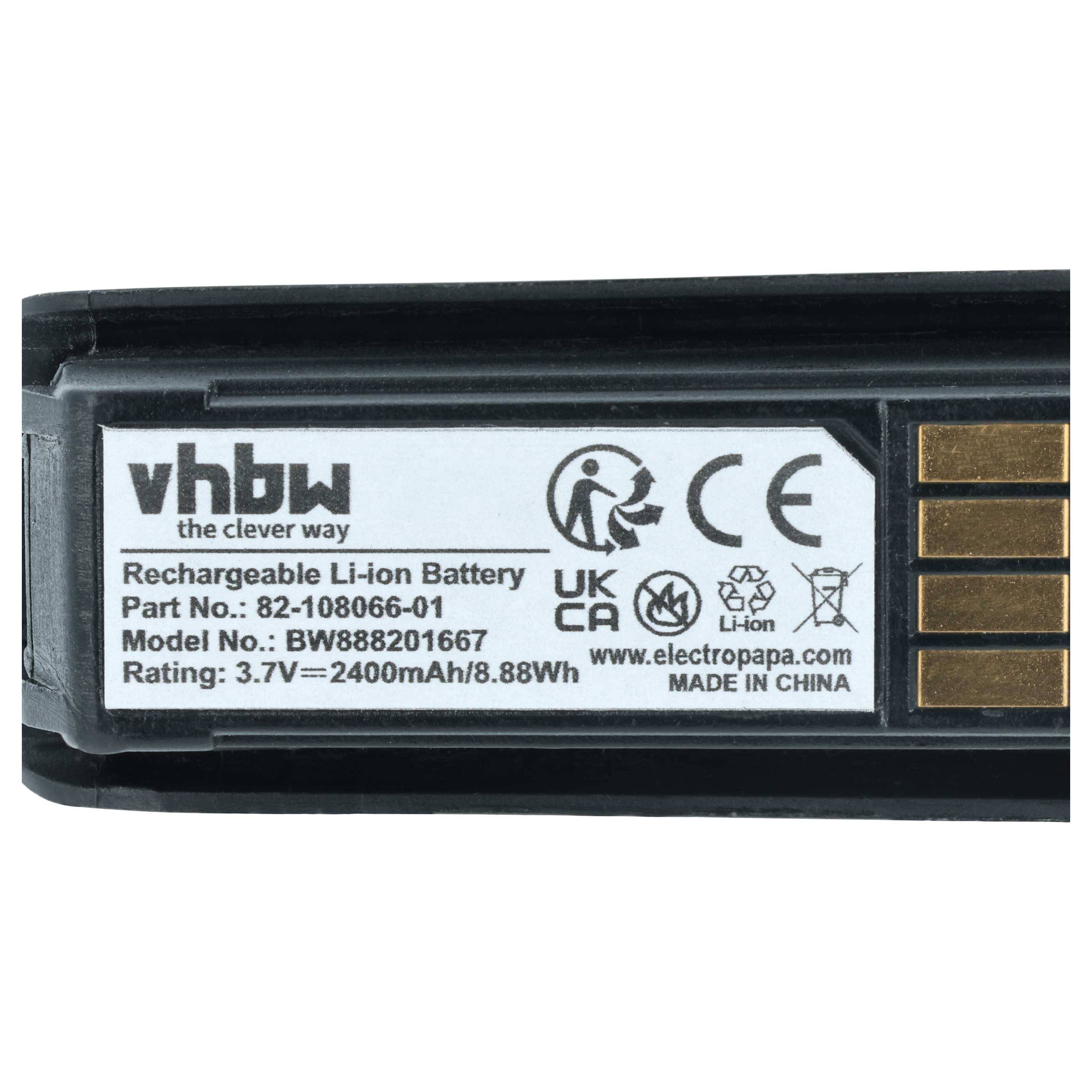 vhbw 2x Akku kompatibel mit Motorola MT2000, MT2070, MT2090 Barcodescanner POS (2400 mAh, 3,7 V, Li-Ion)