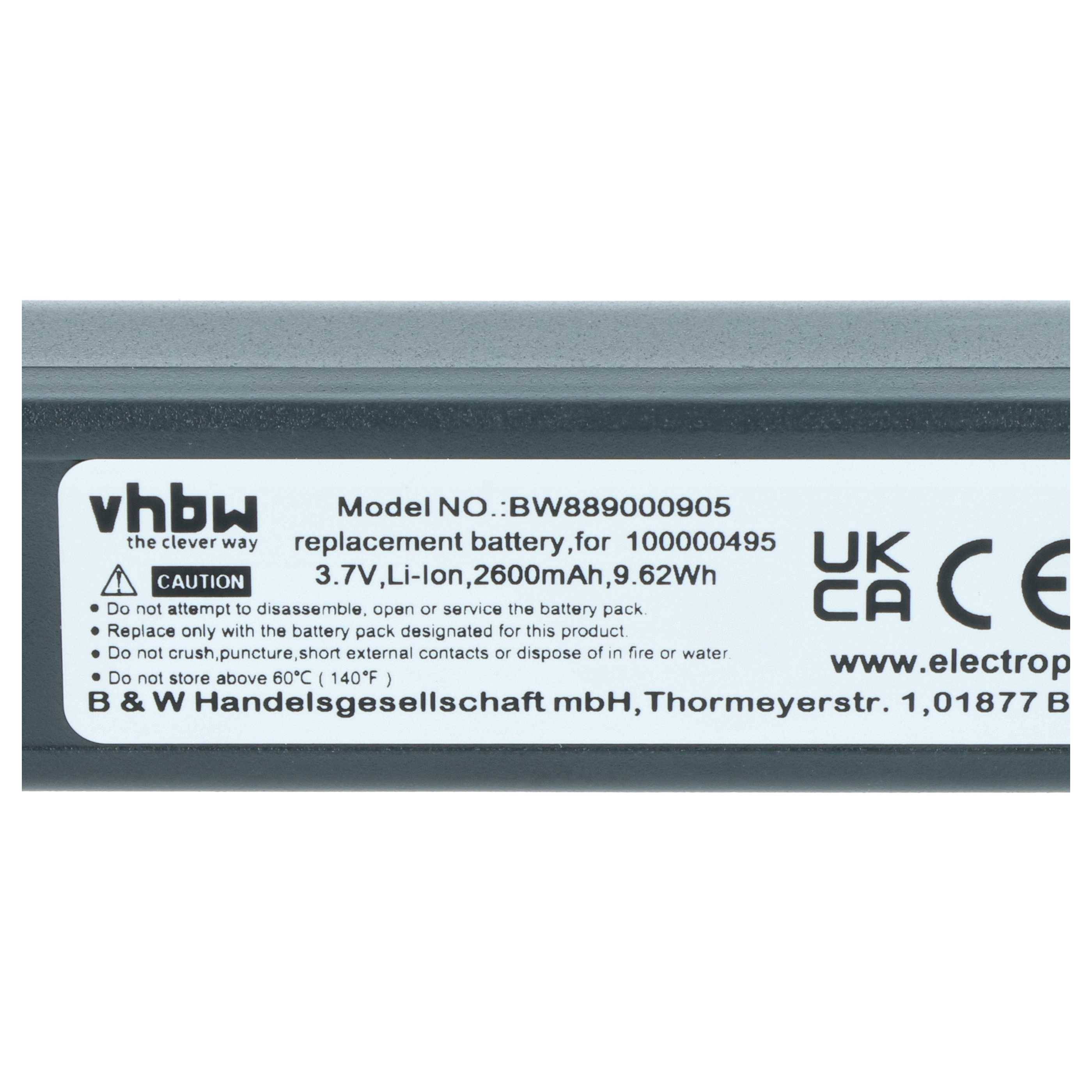 vhbw 2x Akku kompatibel mit Honeywell Xenon 1902, 5620, 4820, 3820, 4820i, 3820i, 6320 Barcodescanner POS (2600 mAh, 3,7 V, Li-Ion)