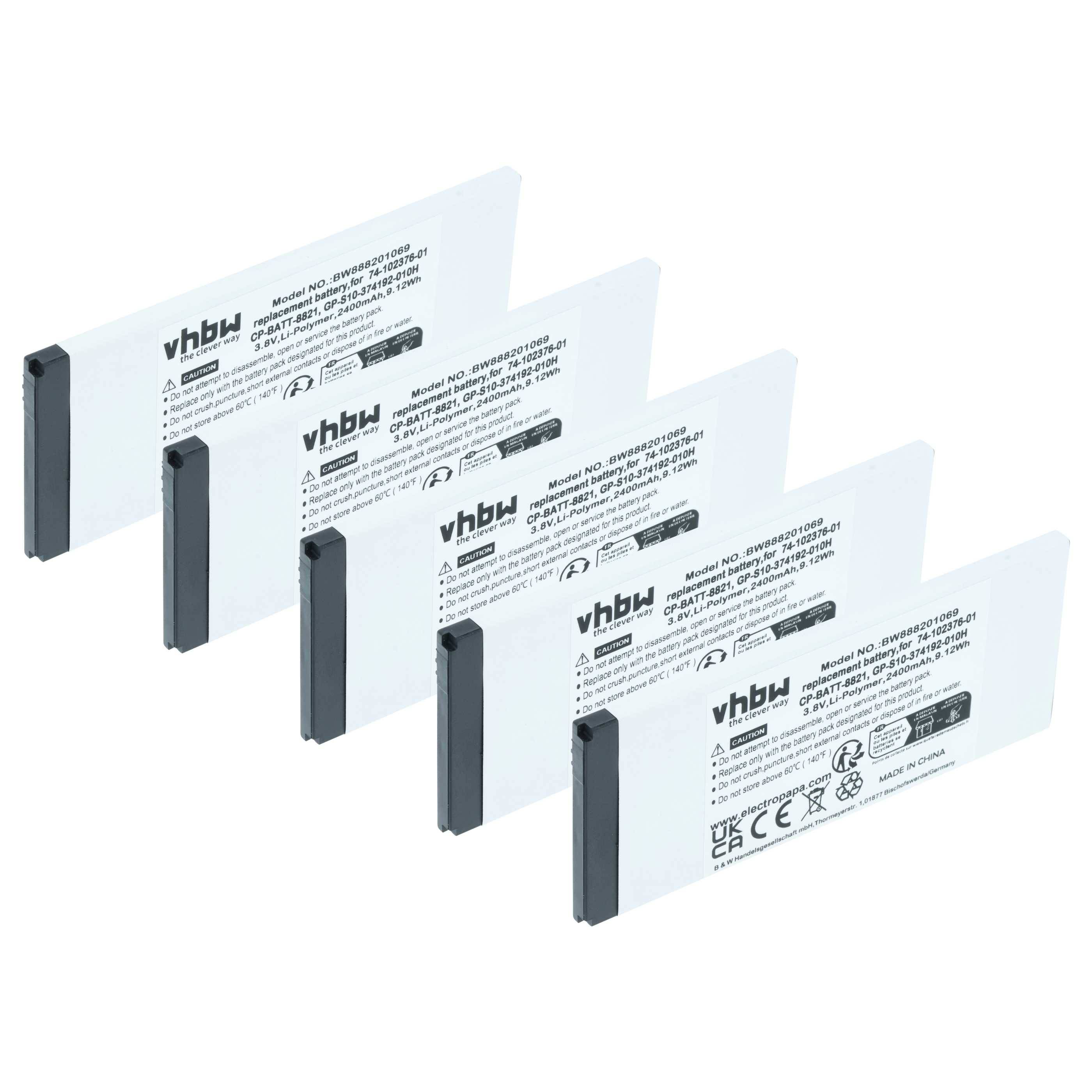 vhbw 5x Akku Ersatz für Cisco GP-S10-374192-010H, 74-102376-01, CP-BATT-8821 für Handy Smartphone Telefon (2400 mAh, 3,8 V, Li-Polymer)