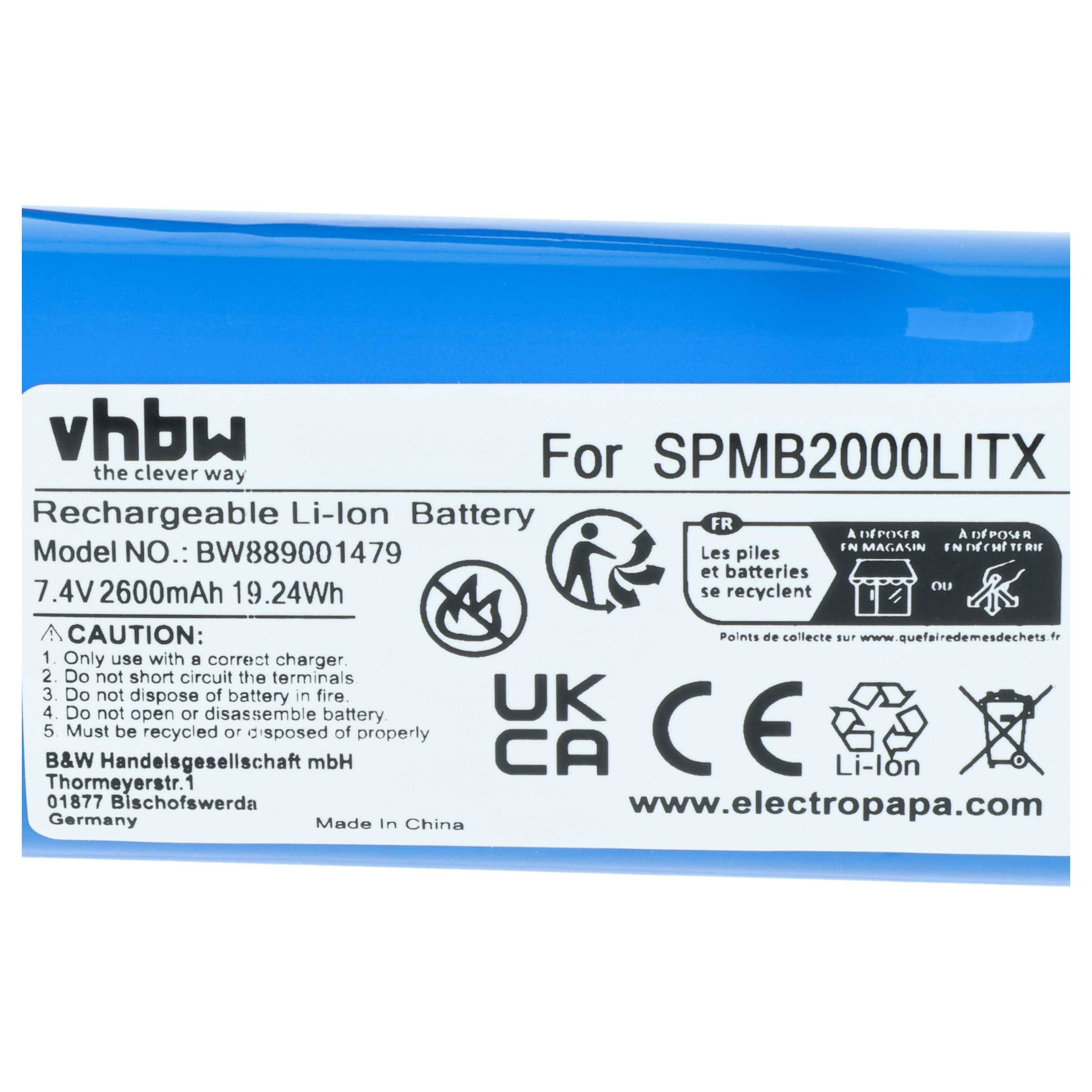 vhbw 2x Akku kompatibel mit Spektrum Transmitter DX8, DX9, DX7S Fernbedienung Remote Control (2600 mAh, 7,4 V, Li-Ion)