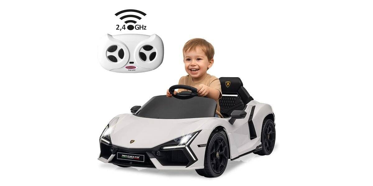 Jamara Ride-on Lamborghini Revuelto weiß 2,4GHz Li-Power 12.